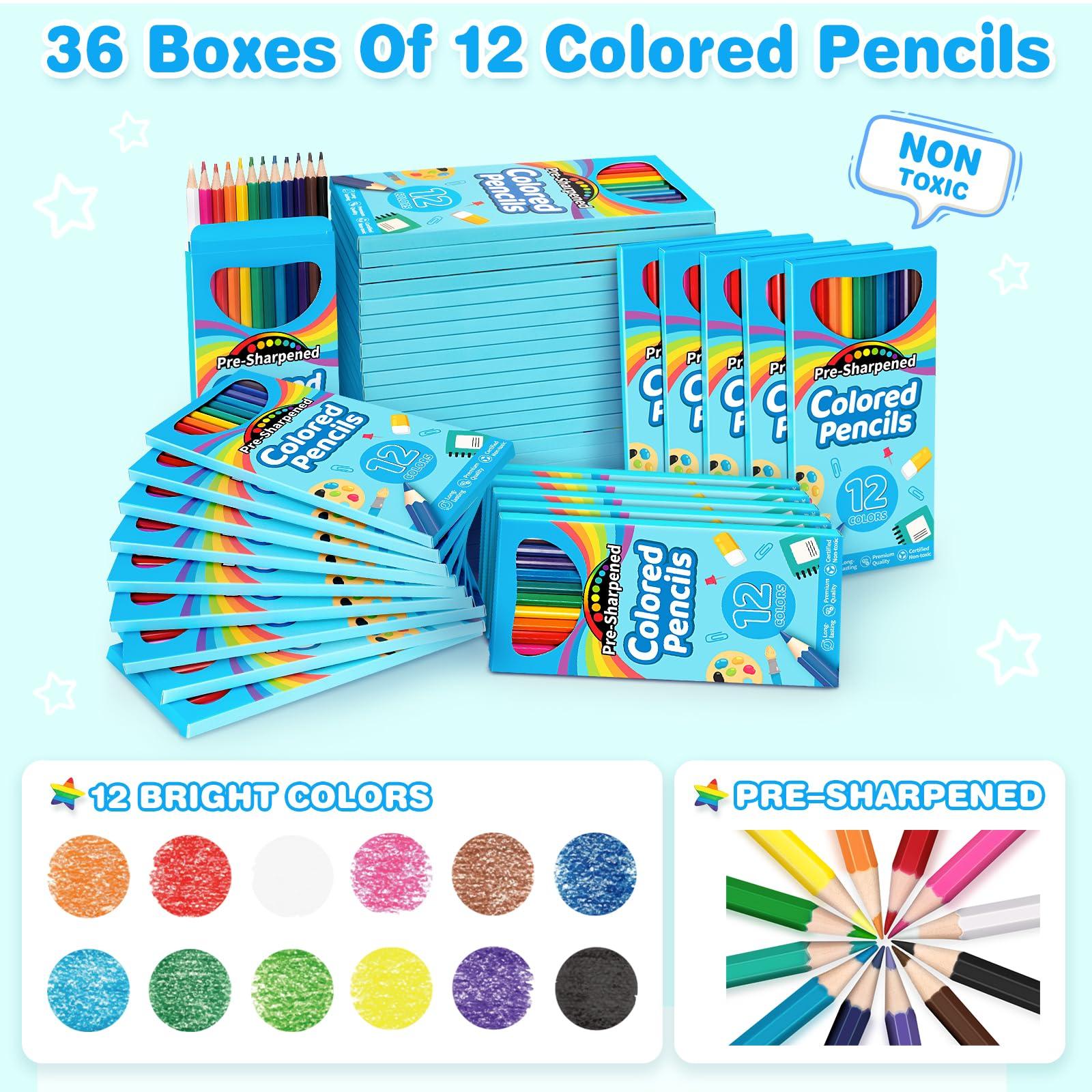 Jumlys 432 Count Colored Pencils Bulk, 36 Packs Pre-sharpened Coloring Pencils for Kids in 12 Colors, Bulk School Supplies for Teachers, Ideal Back to School Supplies & Classroom Prizes - Image 2
