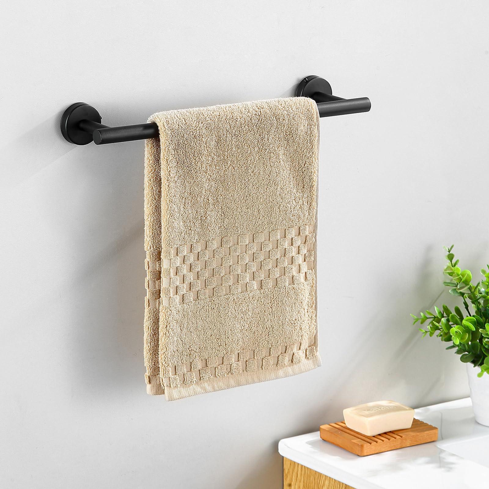14-Pieces Matte Black Bathroom Accessories Set, Stainless Steel Bathroom Hardware Set, Bath Towel Bar Set, Towel Racks for Bathroom Wall Mounted. - Image 2