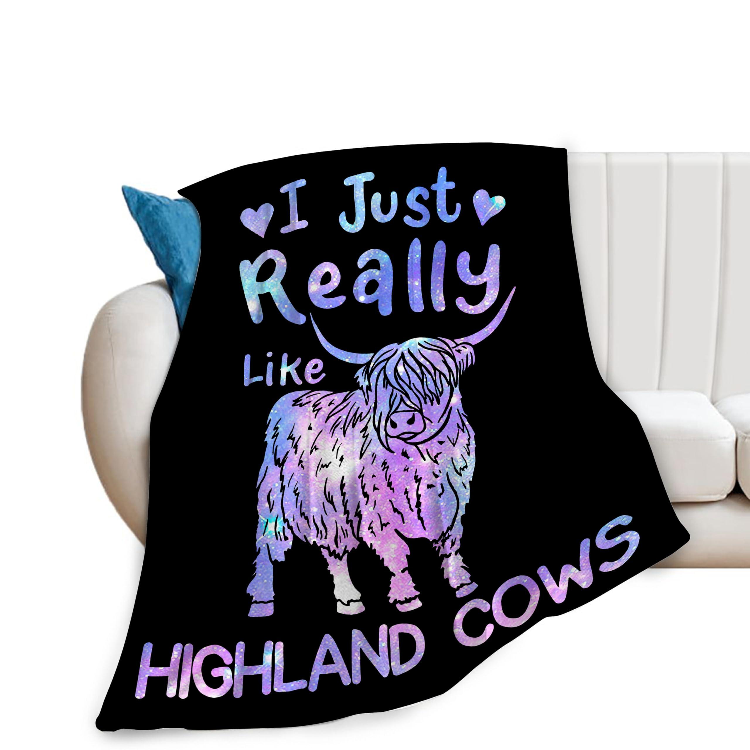 Cute Highland Cow Blanket Funny Cattle Fleece Throw Blanket Fuzzy Plush Super Soft Cozy Warm Highland Cow Decor Bedding Stuffed Animal Blanket Gifts for Boys Girls Kids Adult Men Women 40"X50" - Image 3