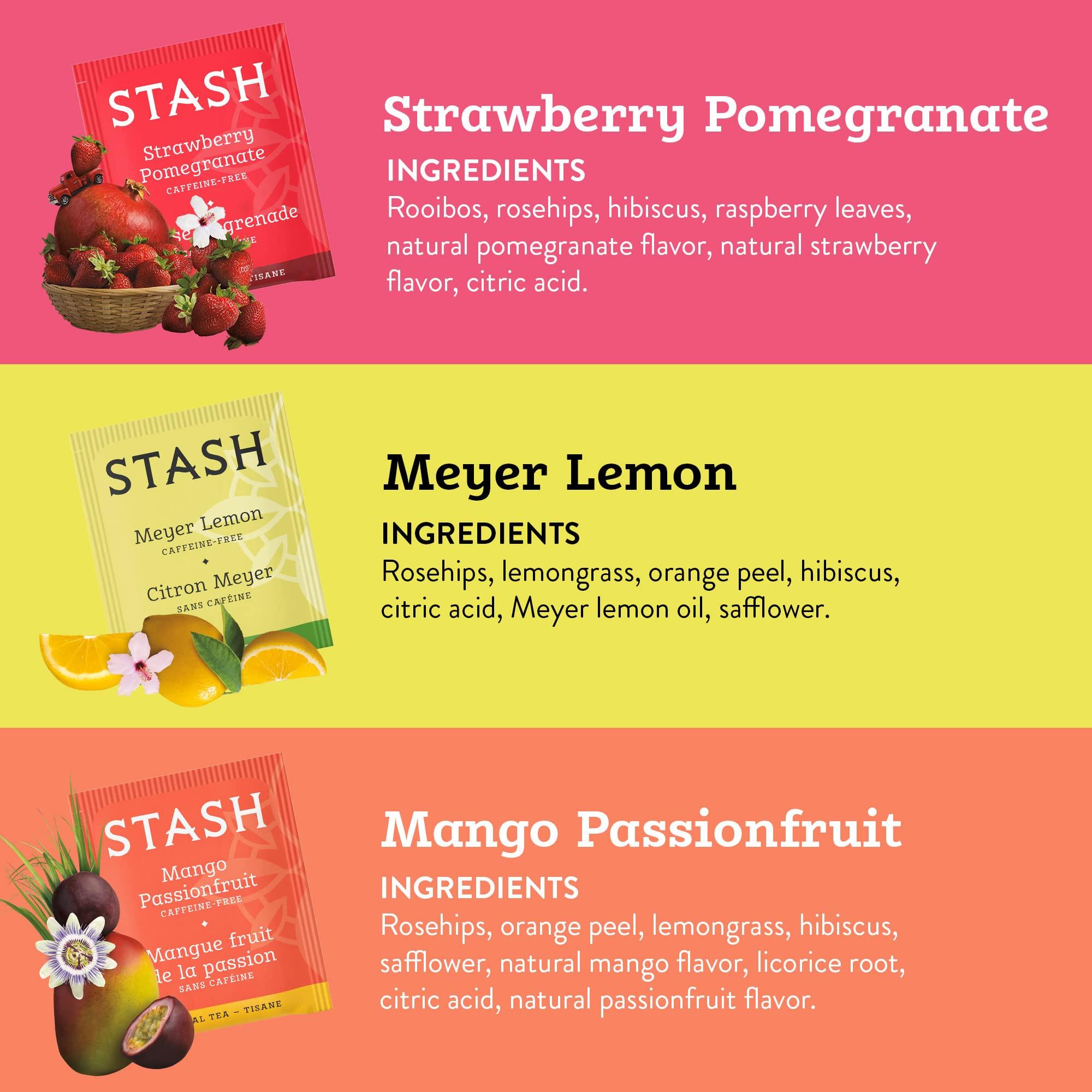 Stash Tea Fruity Herbal Tea 6 Flavor Tea Sampler, 6 boxes With 18-20 Tea Bags Each - Image 2