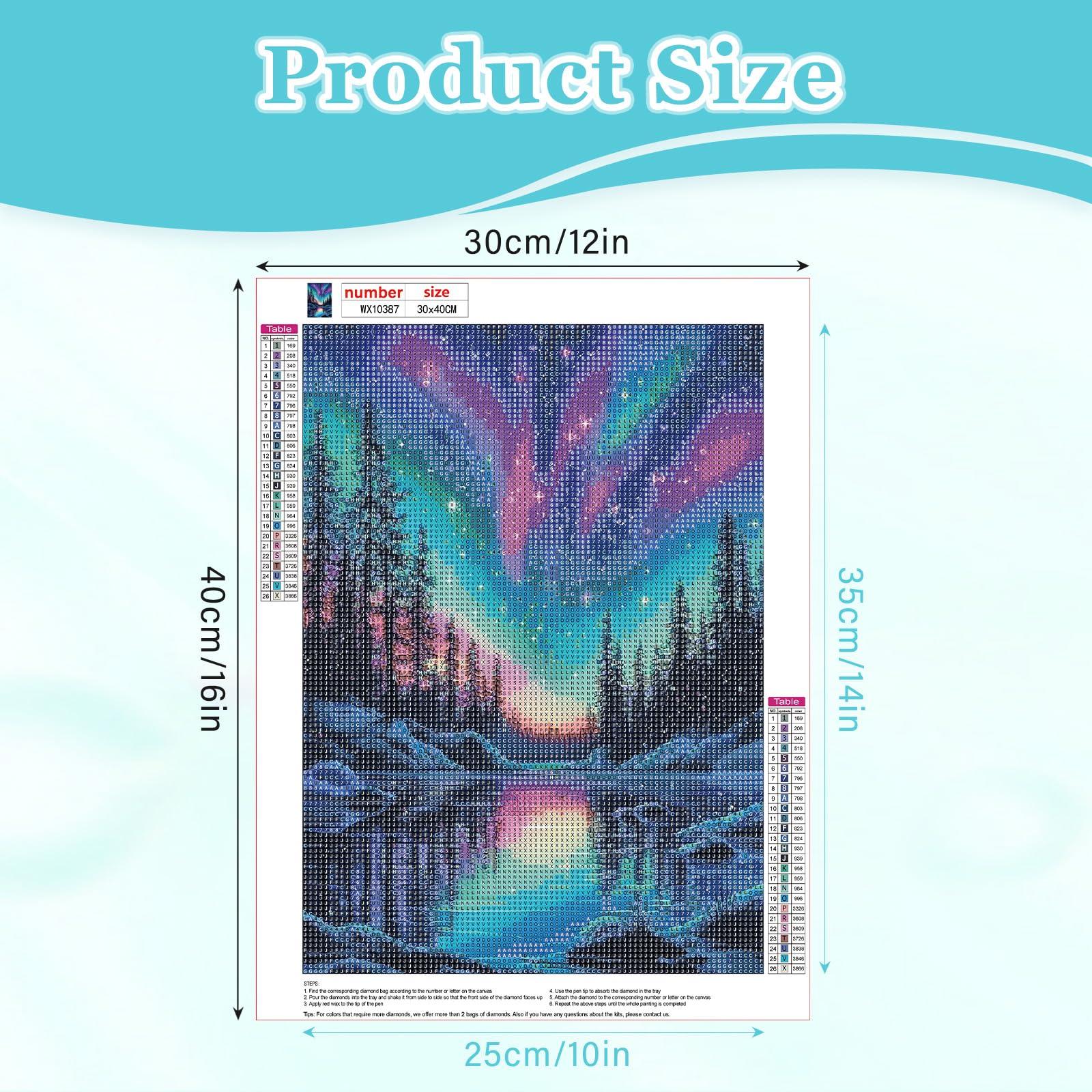 MAXBYE Diamond Paintings of Colorful Northern Lights, Diamond Art Kits for Adults, 5D Celestial Aurora Borealis Diamond Art Kits, Diamond Art for Home Décor Items,and Extra 30% Diamonds, 12x16in - Image 3