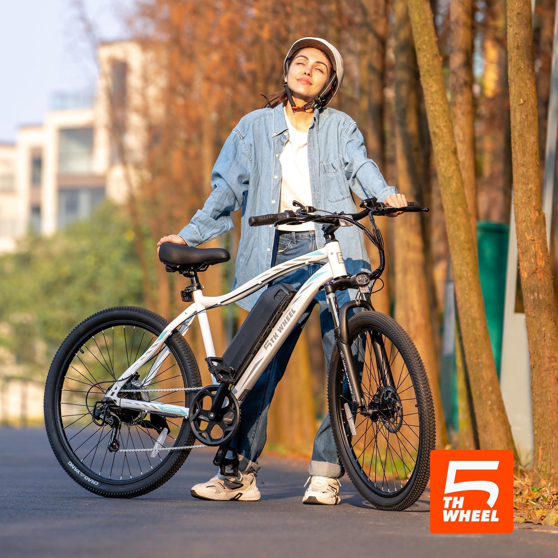 5TH WHEEL Discover Electric Bike for Adults Peak 750W Electric Bike, 23MPH 26" Commuting Electric Mountain Bike with 43 Miles Removable Battery, 7-Speed, Adjustable Front Fork - Image 6