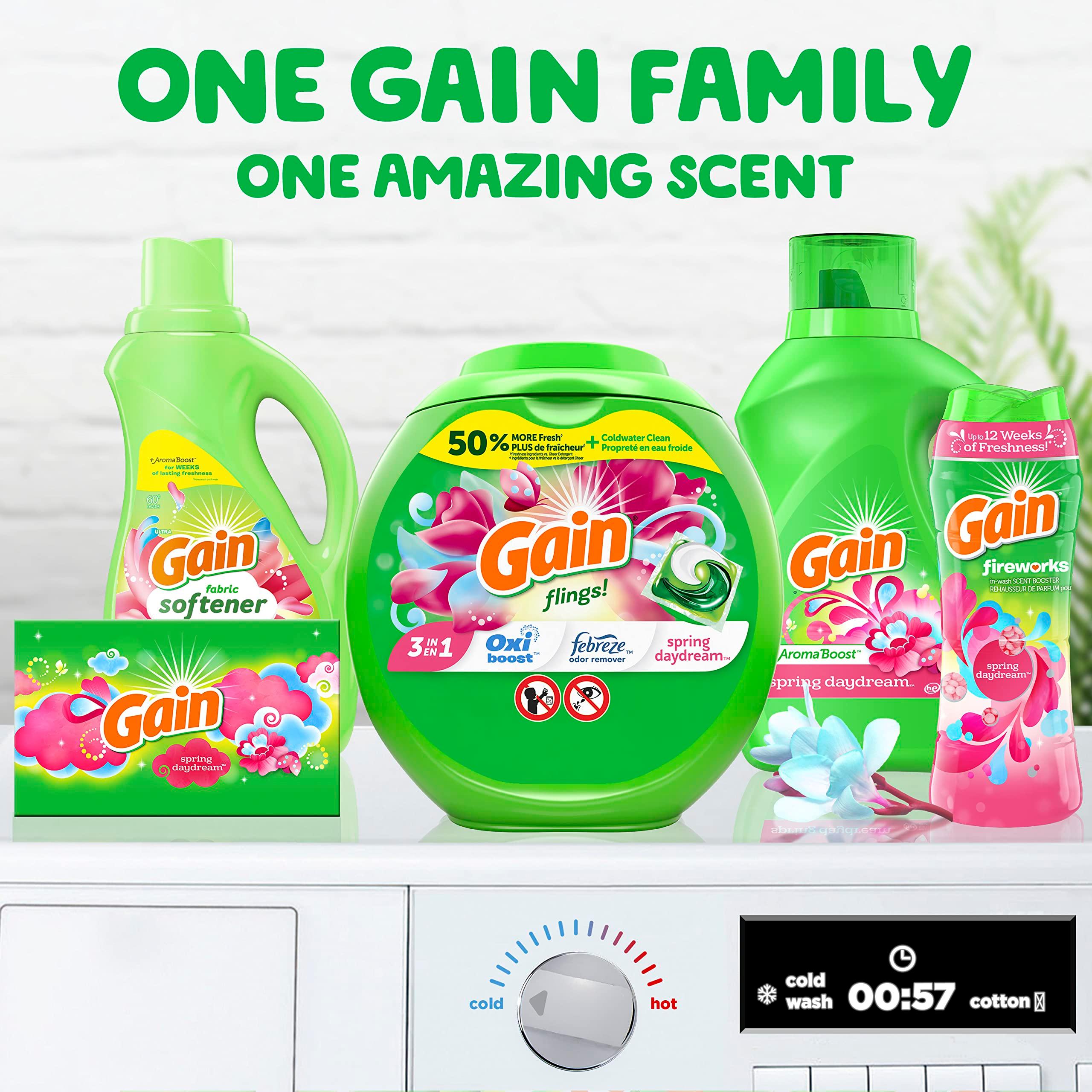 Gain flings! Laundry Detergent Soap Pacs HE Compatible 60 ct Long Lasting Scent Spring Daydream - Image 7