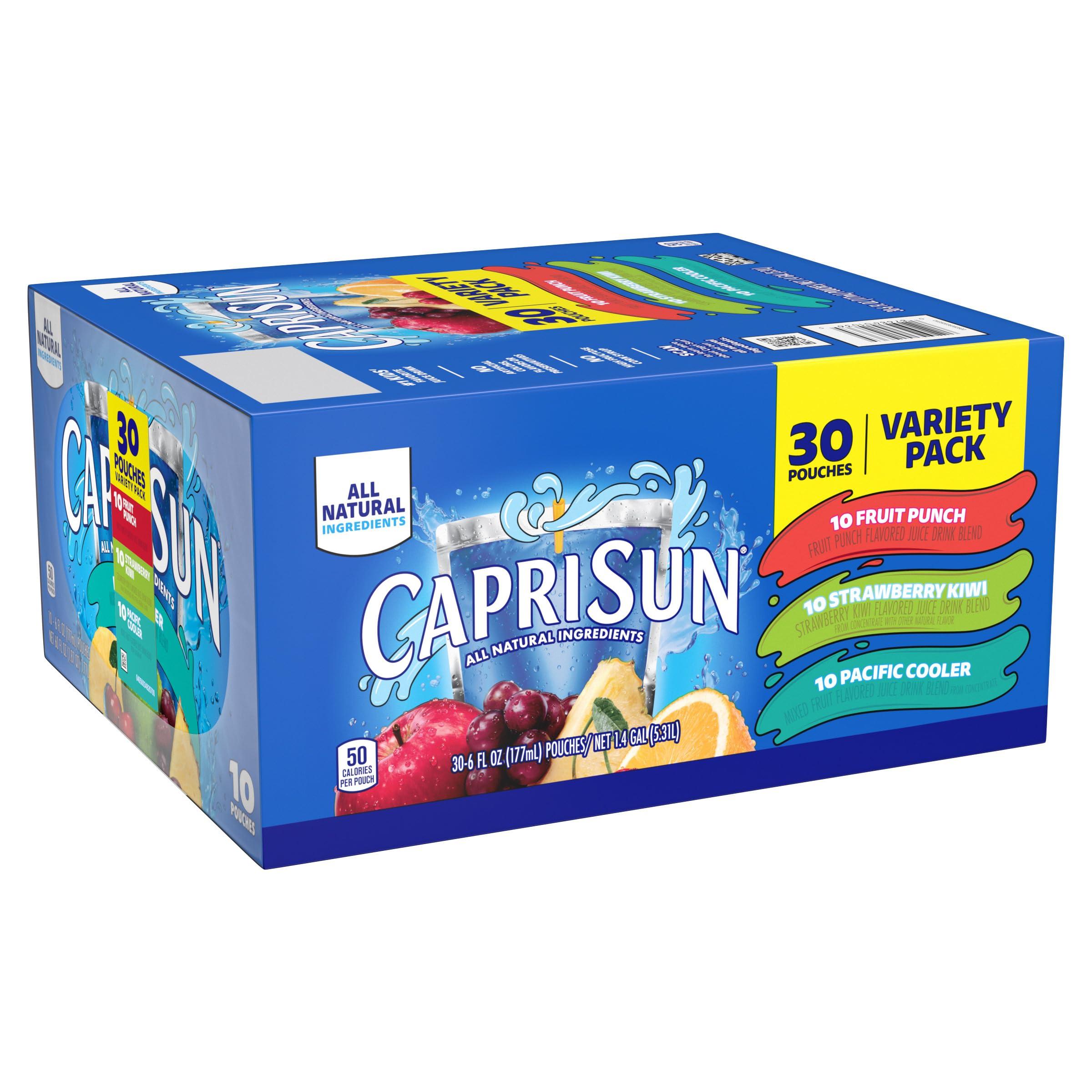 Capri Sun Fruit Punch, Strawberry Kiwi and Pacific Cooler Flavored Juice Drink Blend Variety Pack, 30 ct Box, 6 fl oz Pouches - Image 10