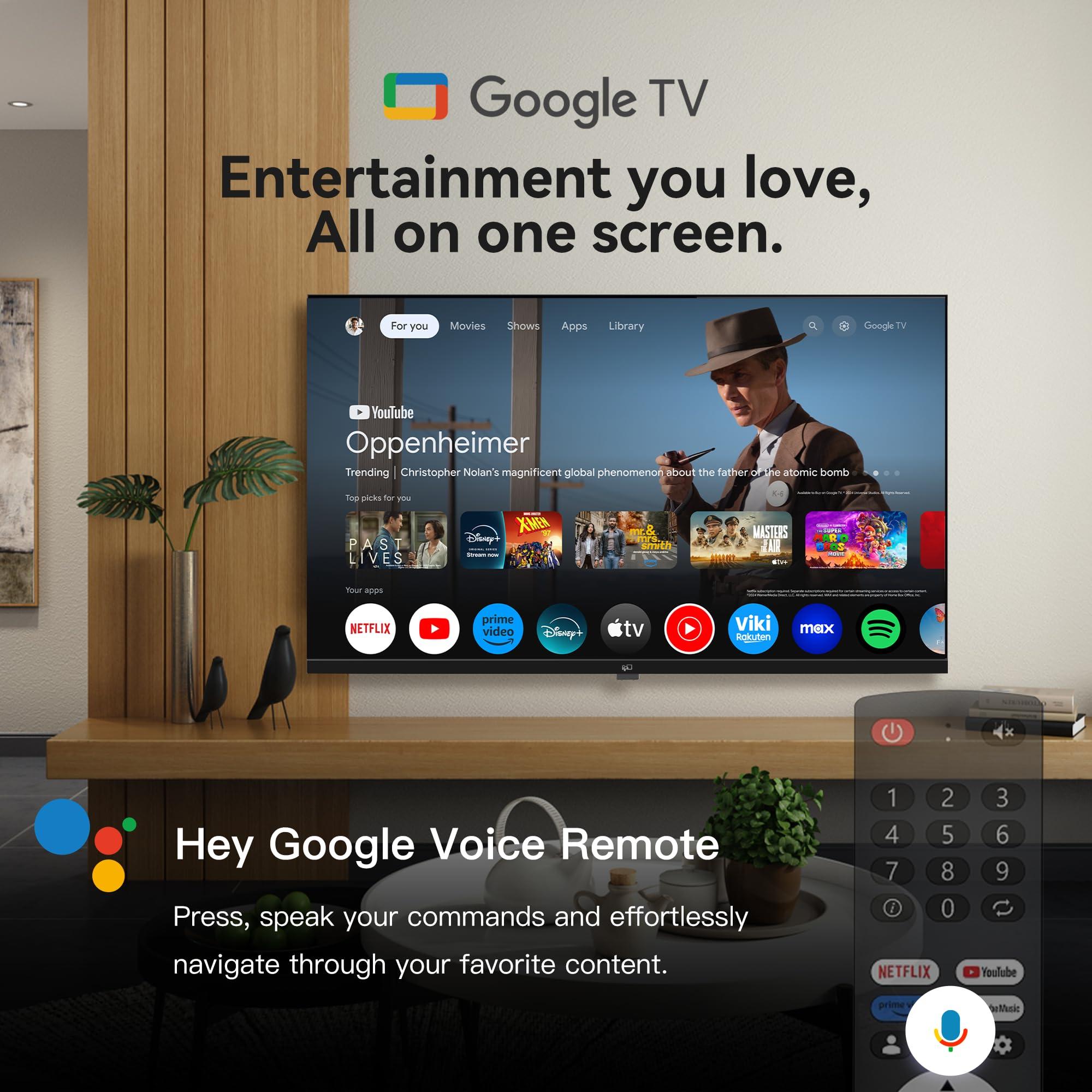 FPD Palette-Series CG43-P3 43-inch Smart TV with Google TV, 1080p, Full HD, HDR 10, Google Play, Chromecast Built-in, Stream Live TV, 2024 Model, Dolby Audio, Voice Remote - Image 3