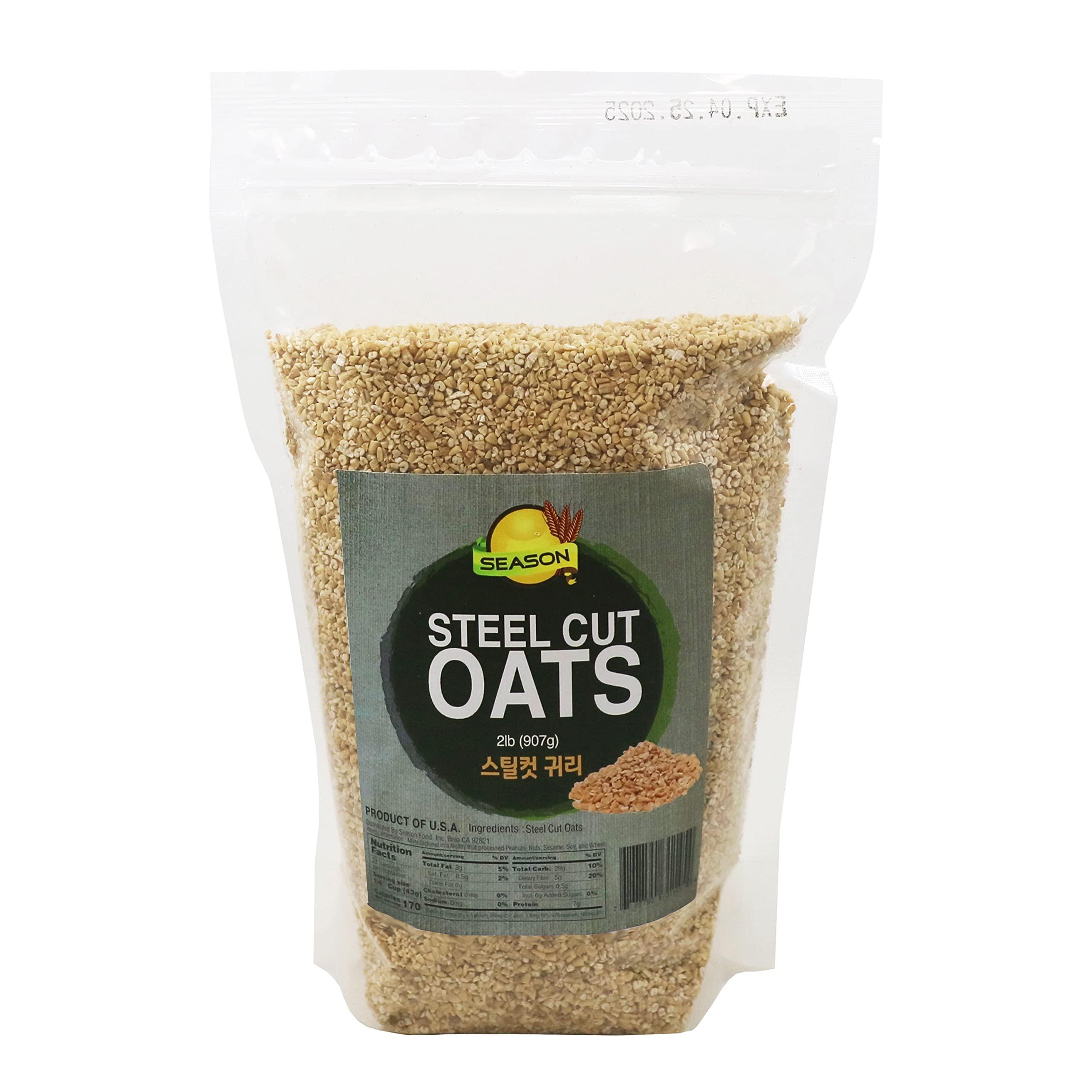 Season Steel Cut Oats - Quick Steel Cut Oats Bulk | Rich with Fiber & Minerals | Product of USA | 2 Lbs
