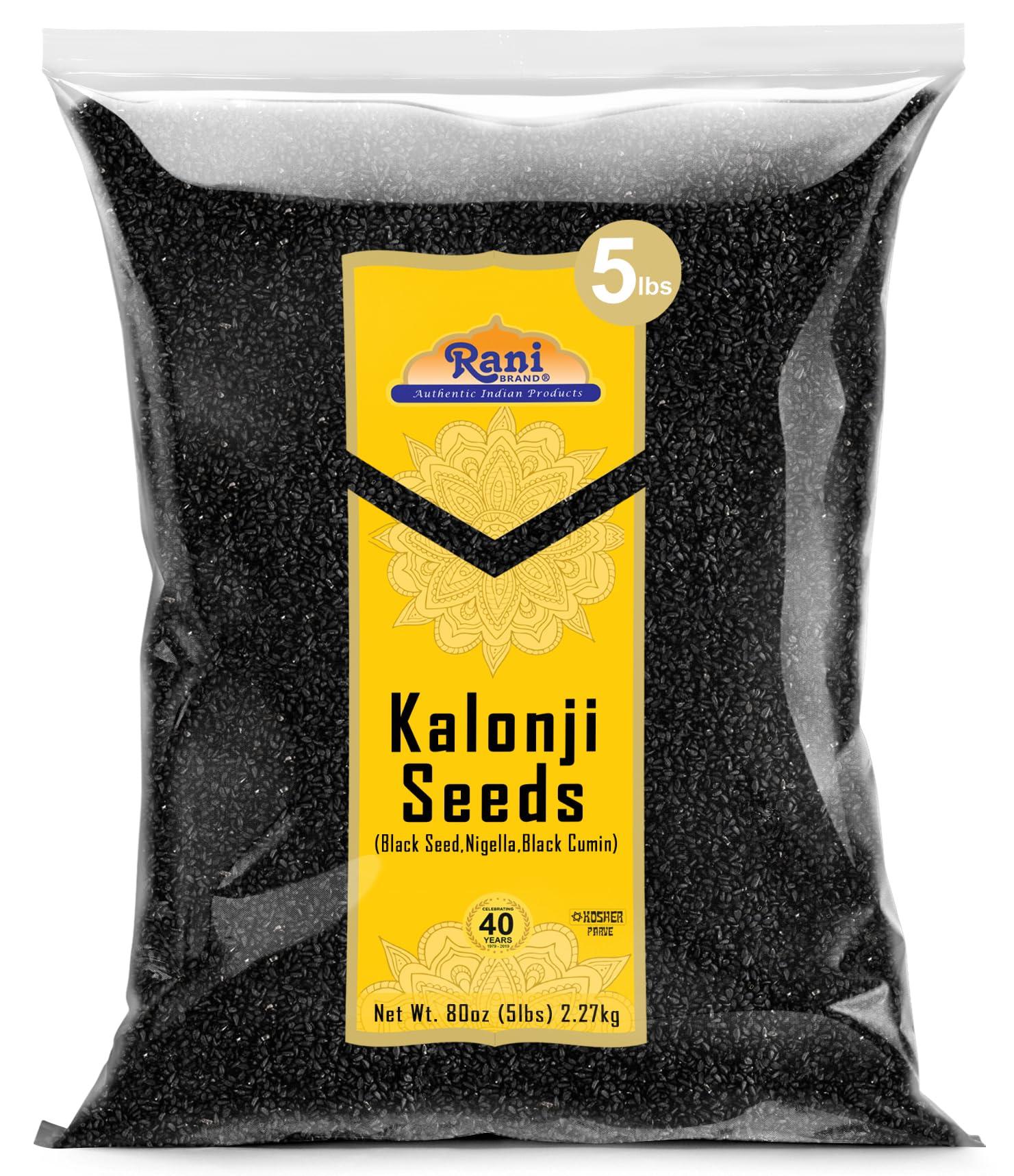 Rani Kalonji (Black Seed, Nigella Sativa, Black Cumin) Seeds 80oz (5lbs) 2.27kg Bulk ~ All Natural | Gluten Friendly | NON-GMO | Kosher | Vegan | Indian Origin