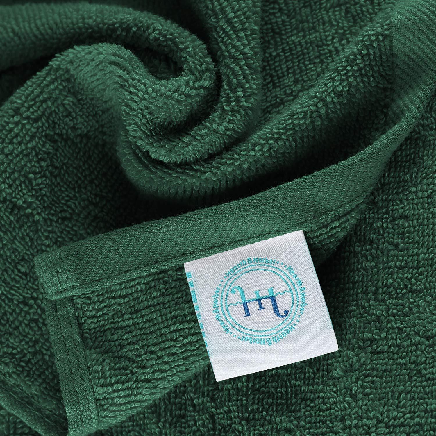 Hearth & Harbor Washcloths 12 Pack - 100% Cotton Washcloth for Body and face, High Absorbent and Soft 13"x13" Body Wash Cloth, Quick Dry - Hunter Green Washcloths - Image 7