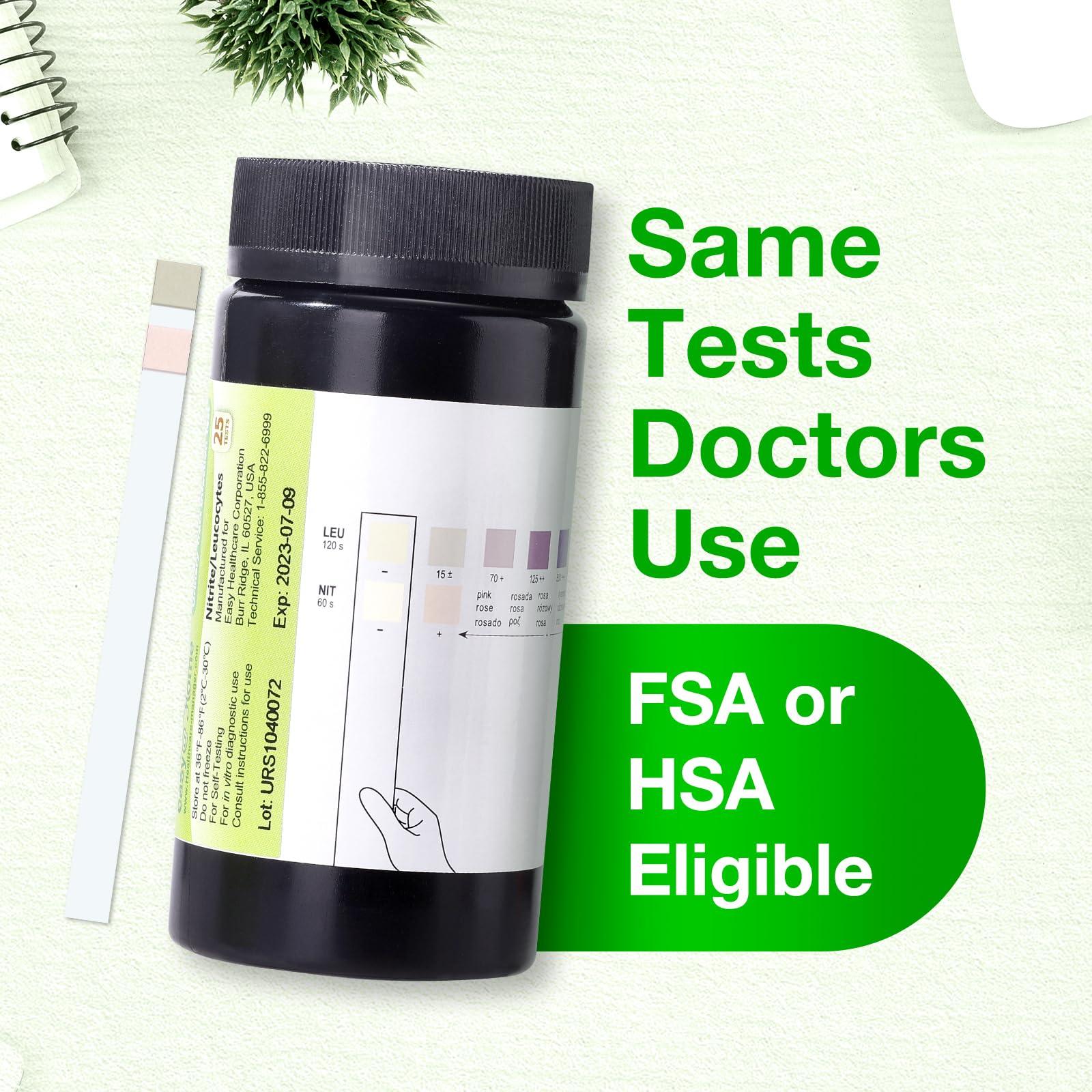 Easy@Home 50ct UTI Test Kit Bladder Infection Test Strips, FSA or HSA Eligible, at Home UTI Urinalysis Test Strips for Women Urinary Tract Health, Highly Accurate UTI Testing (UTI-50Pcs) - Image 4