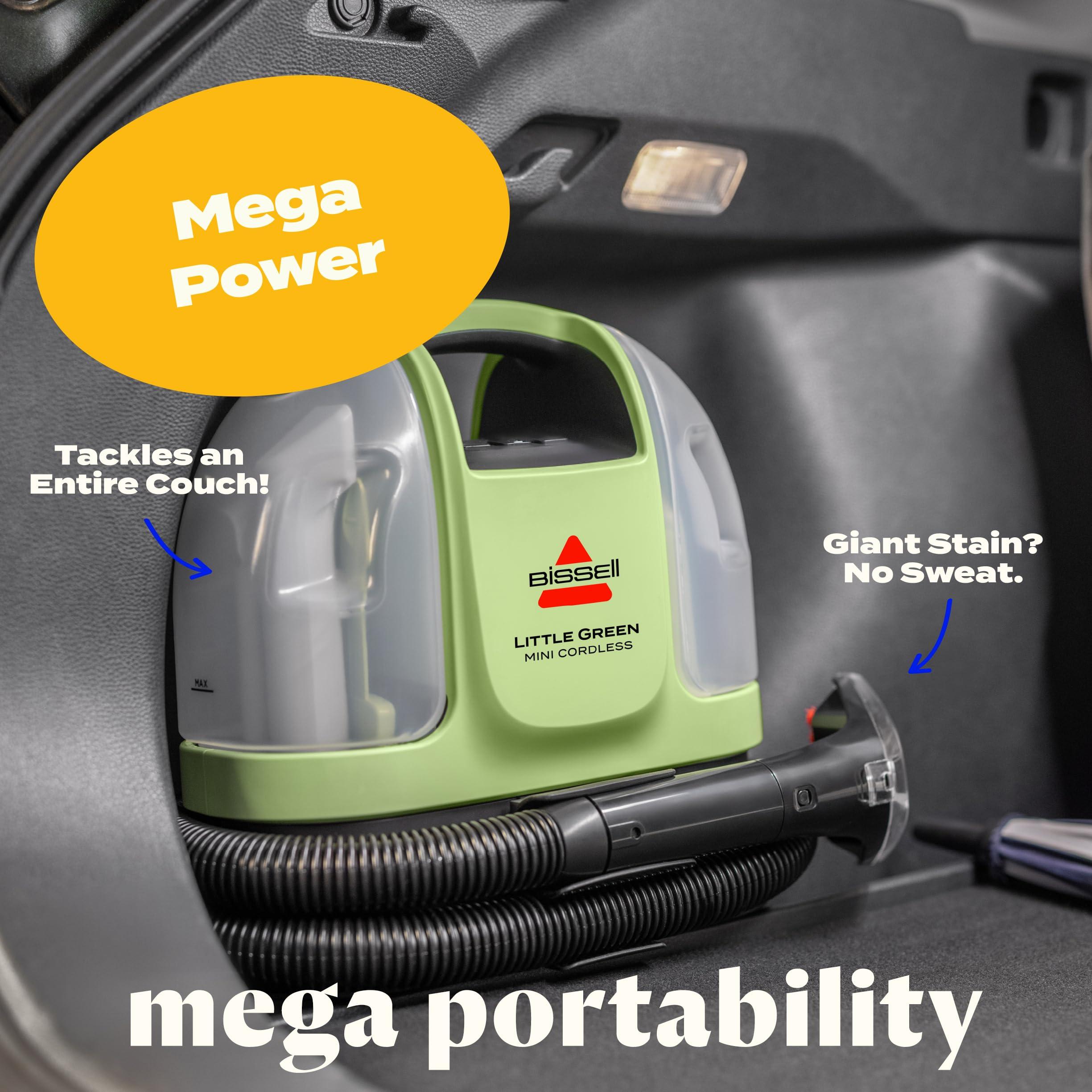 BISSELL Little Green Mini Cordless Portable Carpet and Upholstery Deep Cleaner, Car/Auto Detailer, with HydroRinse Self-Cleaning Tool and 4" Tough Stain Tool, 4015 - Image 5
