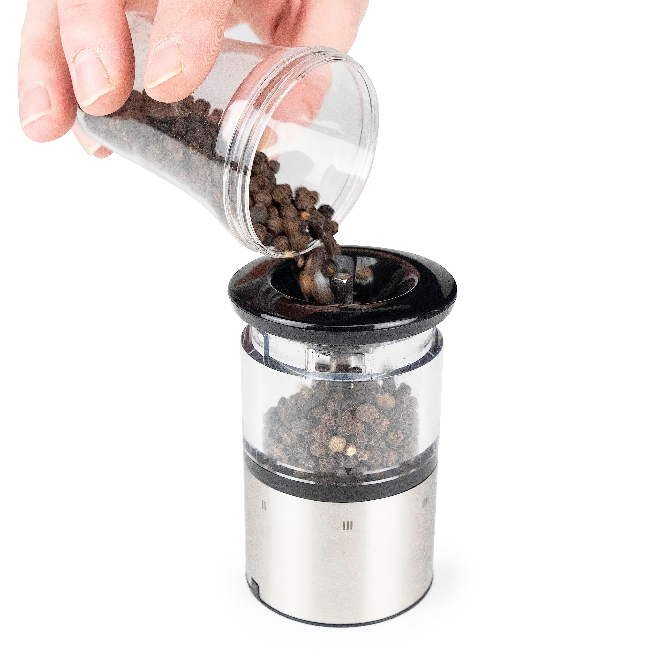 Peugeot - Elis Sense u'Select Electric Salt and Pepper Mill Set - Adjustable Grinders, Battery Powered - Blue LED Light, Stainless Steel, 8-inches - Image 5