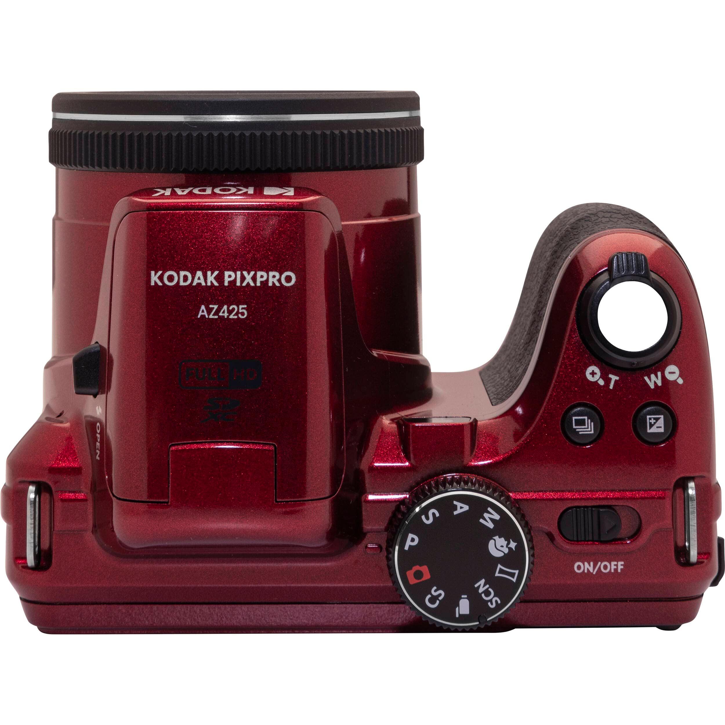 Kodak PIXPRO AZ425 Digital Camera + 32GB Memory Card + Camera Case (Black) + Battery + Charger + USB Card Reader + Table Tripod + Accessories (Red) - Image 5