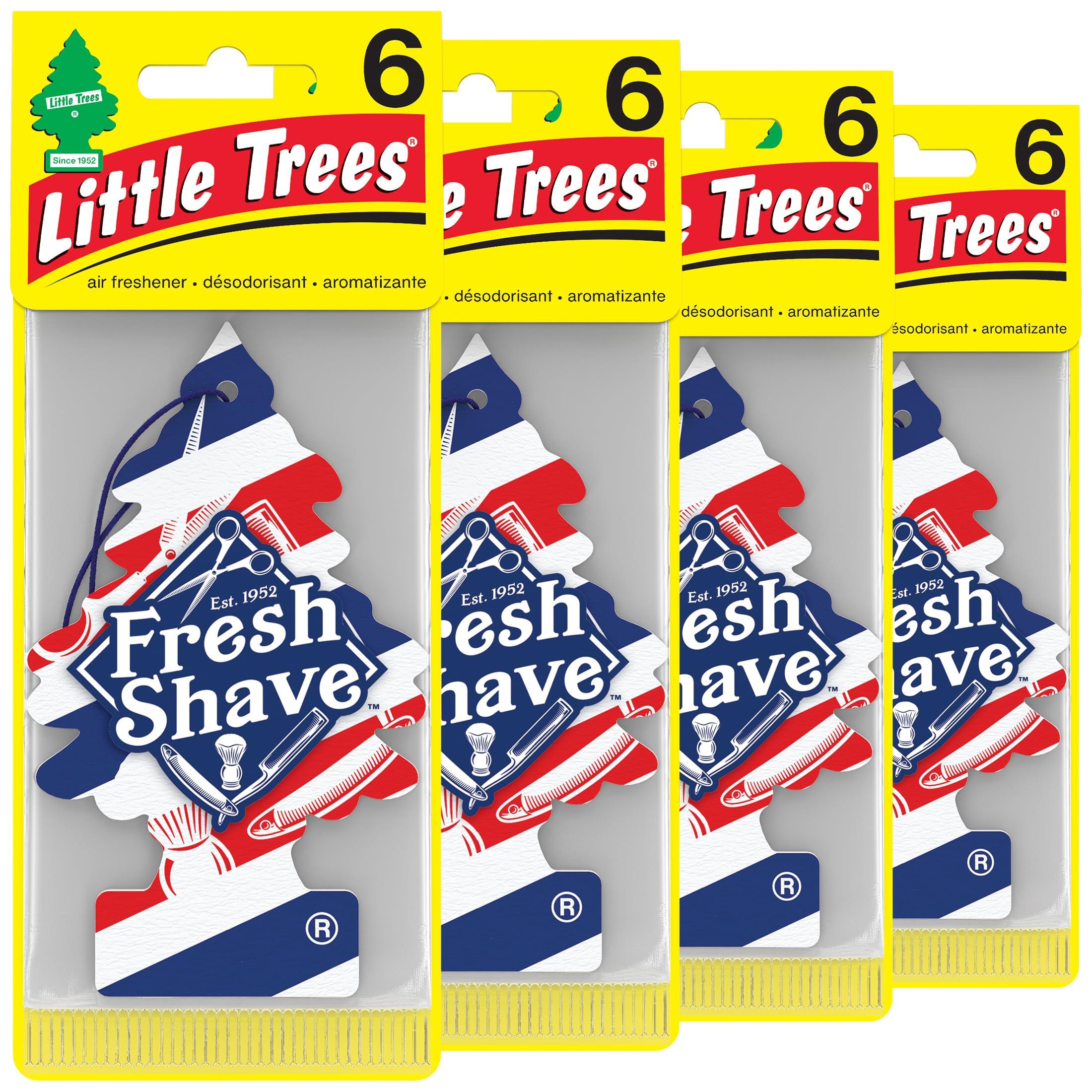 LITTLE TREES Air Fresheners Car Air Freshener. Hanging Tree Provides Long Lasting Scent for Auto or Home. Fresh Shave, 24 Air Fresheners
