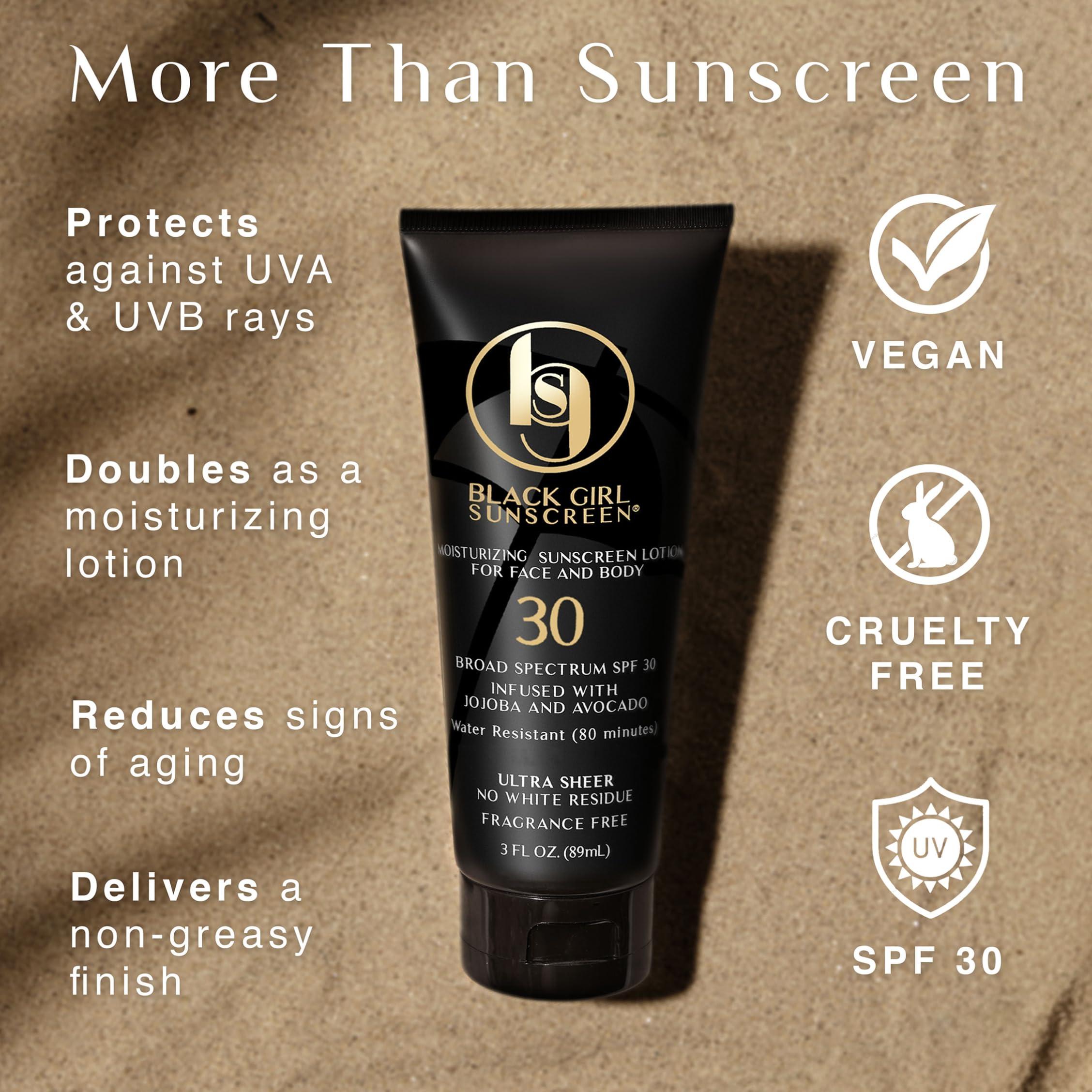 BLACK GIRL SUNSCREEN - Face & Body Moisturizing Sunscreen Lotion SPF 30, No White-Residue for Melanin Rich Skin (2 Fl. Oz.) - Image 3