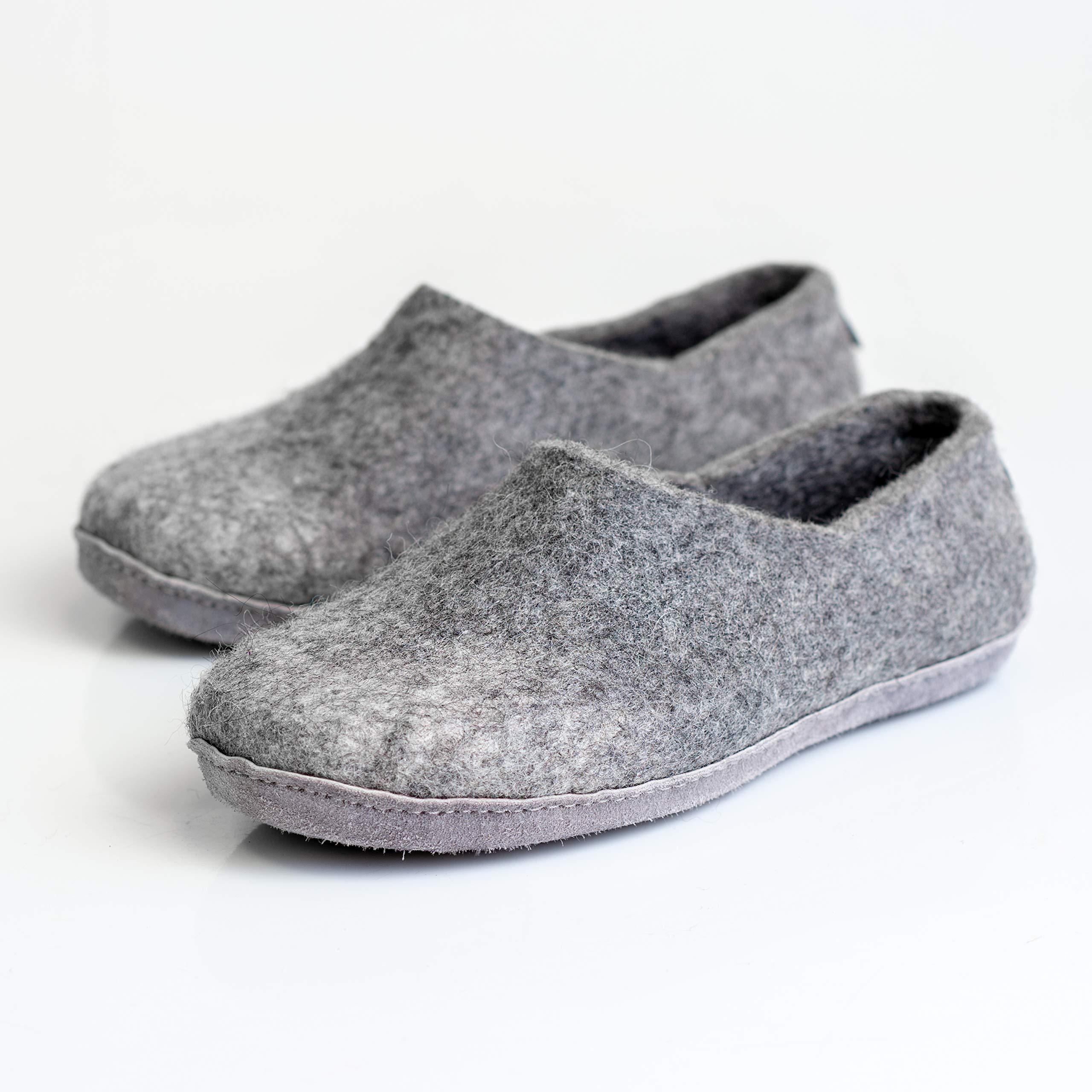 Men's Slippers Felted Wool and Alpaca Clogs Slippers Father's day gift - Image 5