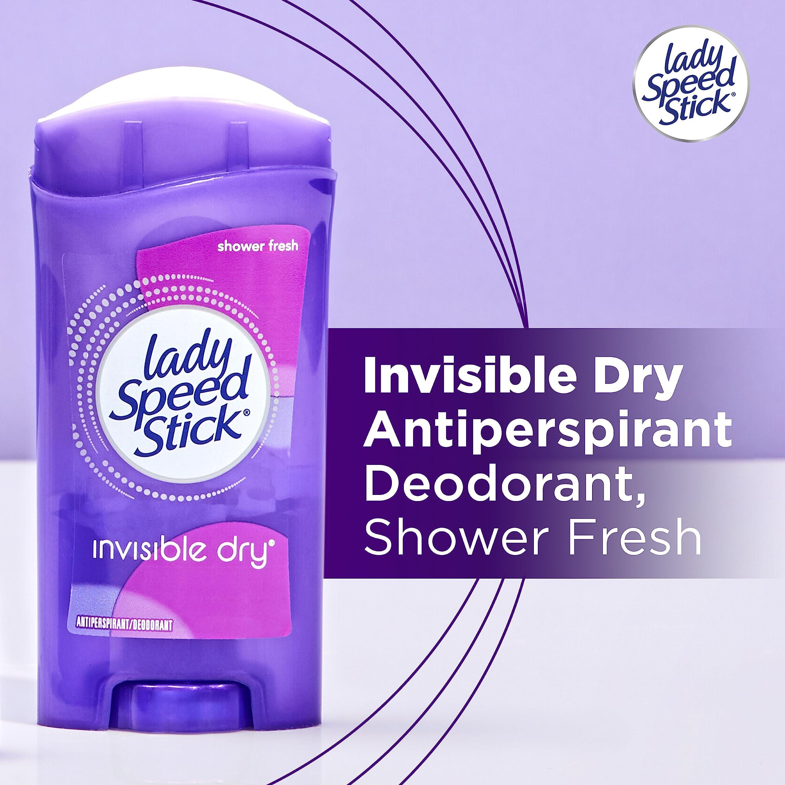 Lady Speed Stick Invisible Dry Antiperspirant Deodorant, Shower Fresh, 2.3oz, 4 Pack - Image 4