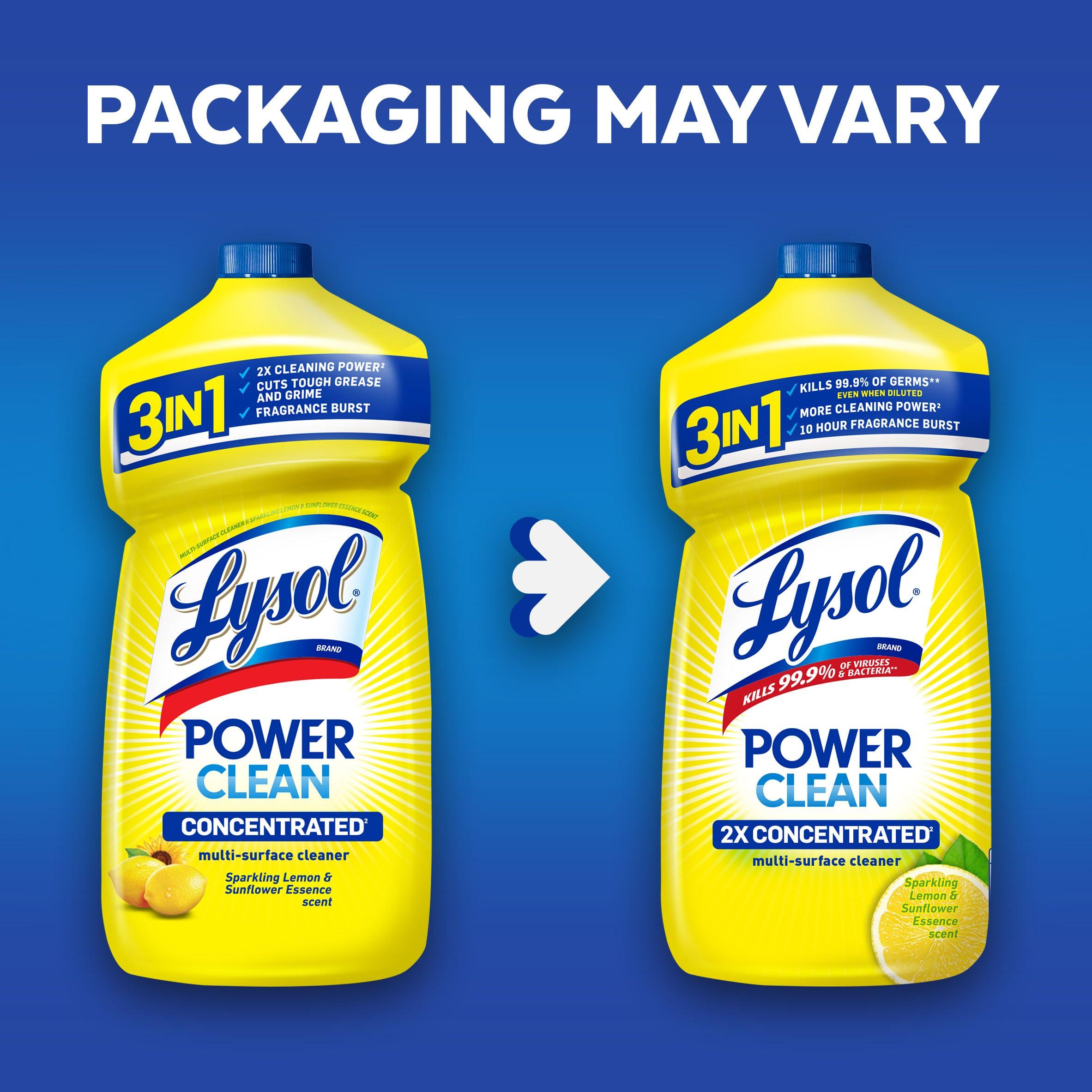 Lysol Power Clean Multi-Surface Cleaner, 2x Concentrated Pour, Sparkling Lemon & Sunflower Essence scent, 28 Fl Oz - Image 3