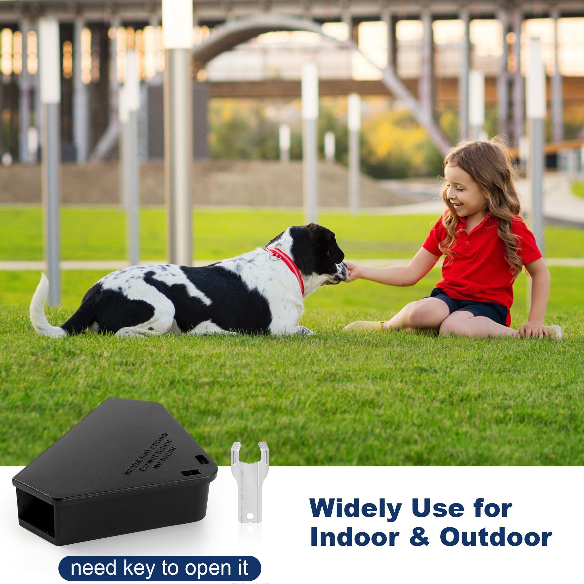 12 Pack Mouse Bait Station with Keys - Outdoor Refillable Mouse Bait Station Reusable Mice Small Rats Poisoning Station Box for Indoor Outdoor Kitchen Garage, Safe for Kids and Pets - Image 4