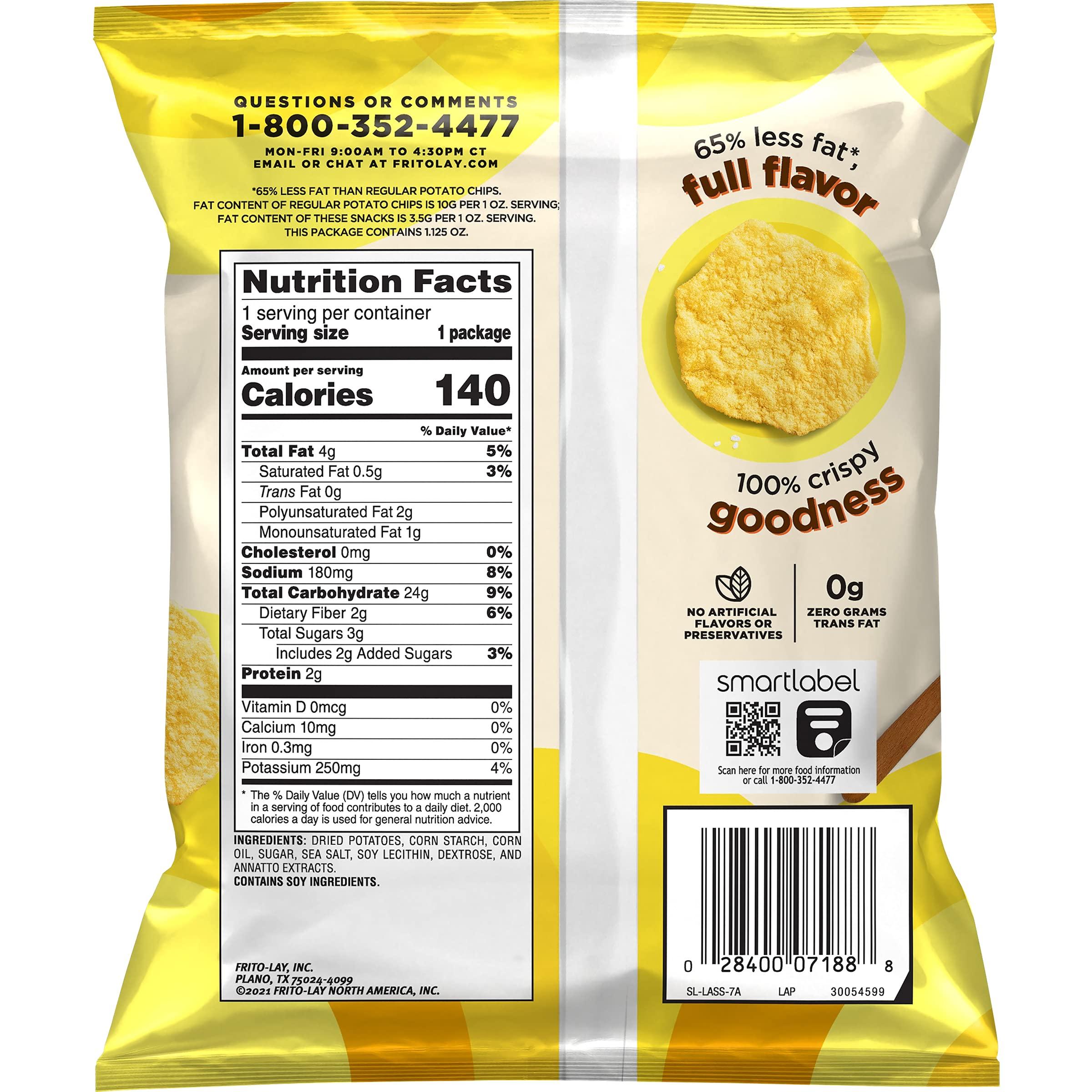 Frito Lay Baked Lay's Original Potato Chips, Gluten Free, 1.125 oz Bags, (64 Pack) - Image 2
