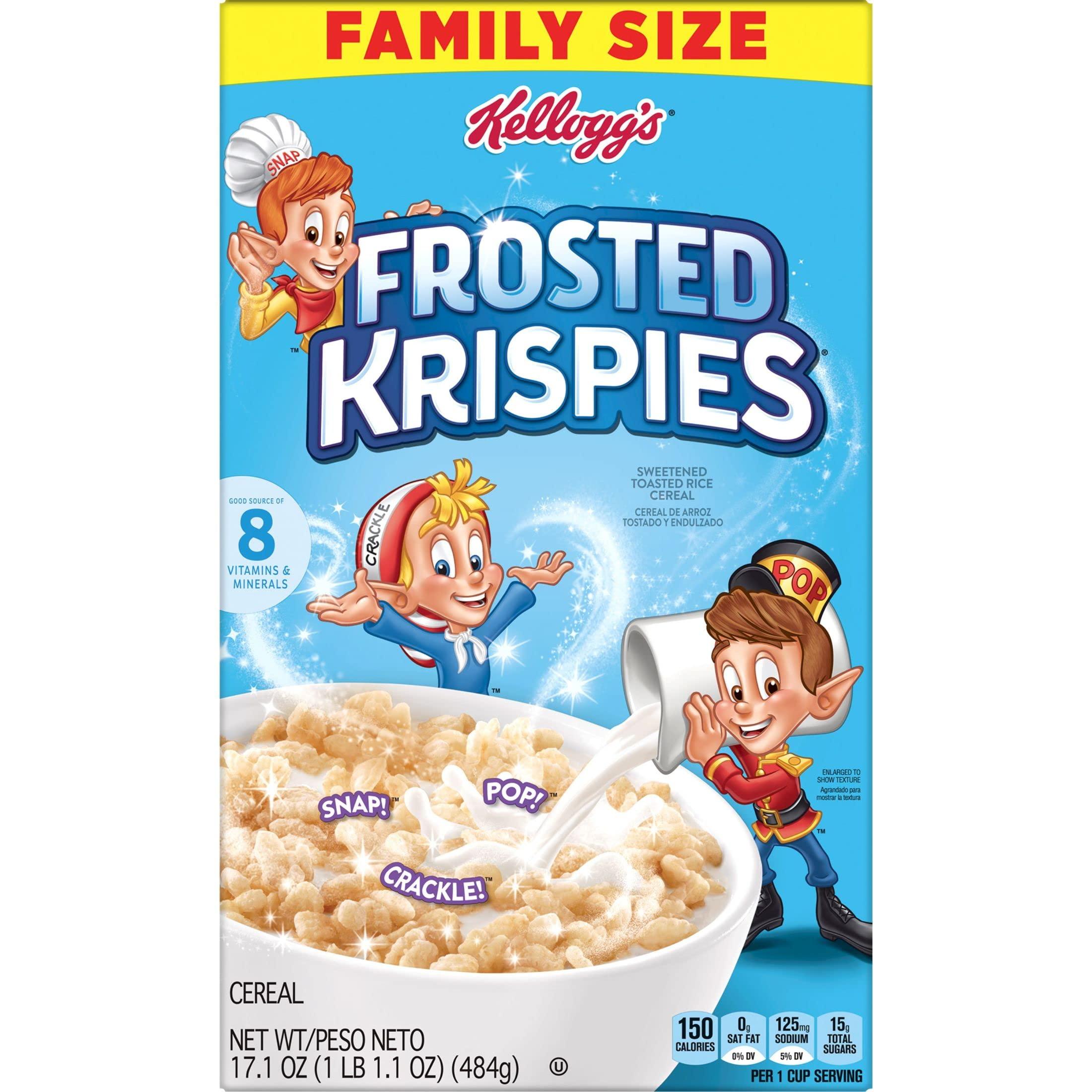 Kellogg's Frosted Krispies Breakfast Cereal, Kids Snacks, Baking Marshmallow Treats, Family Size, Original (8 Boxes) - Image 6