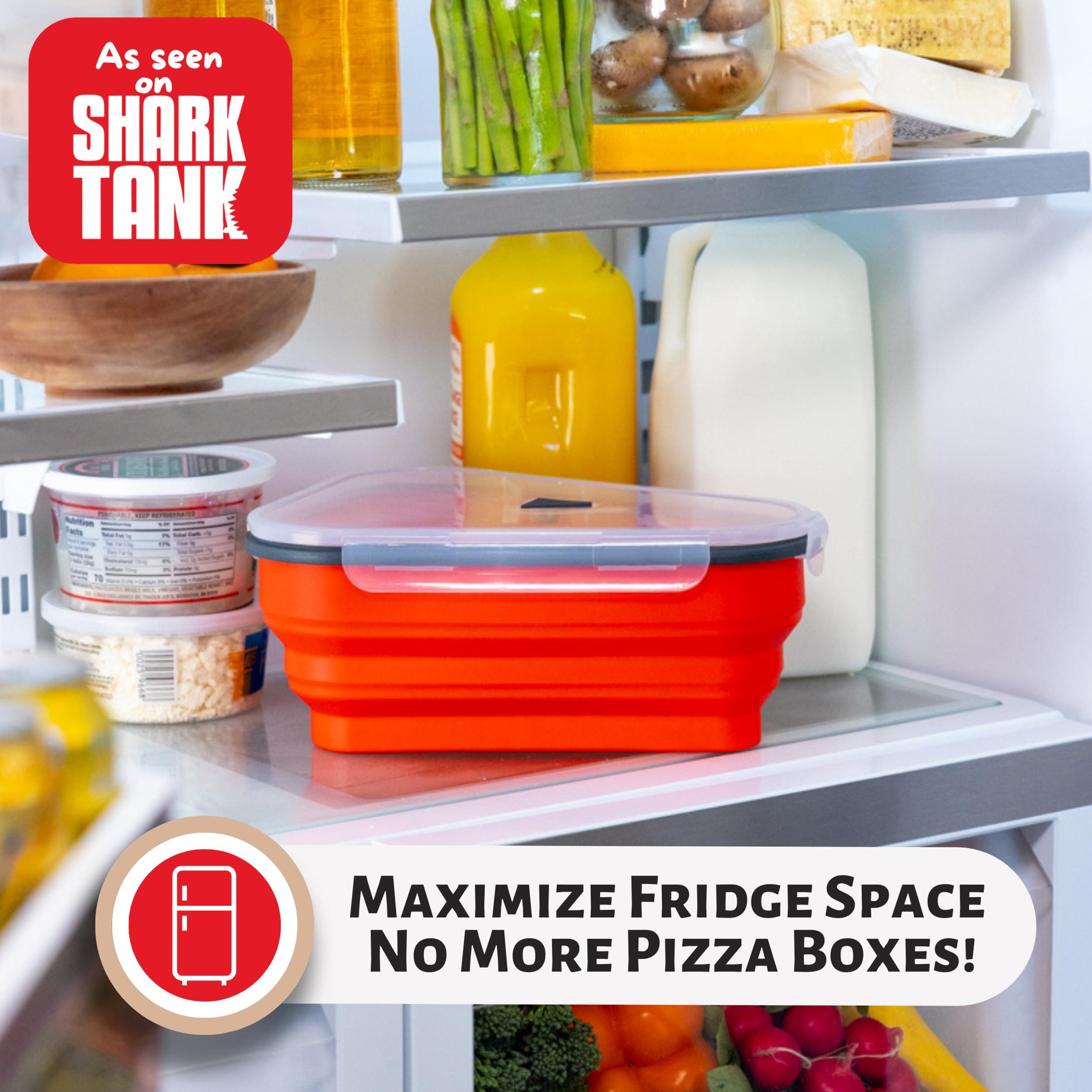 The Perfect Pizza Pack™ - Reusable Pizza Storage Container with 5 Microwavable Serving Trays - BPA-Free Adjustable Pizza Slice Container to Organize & Save Space, Red - Image 5