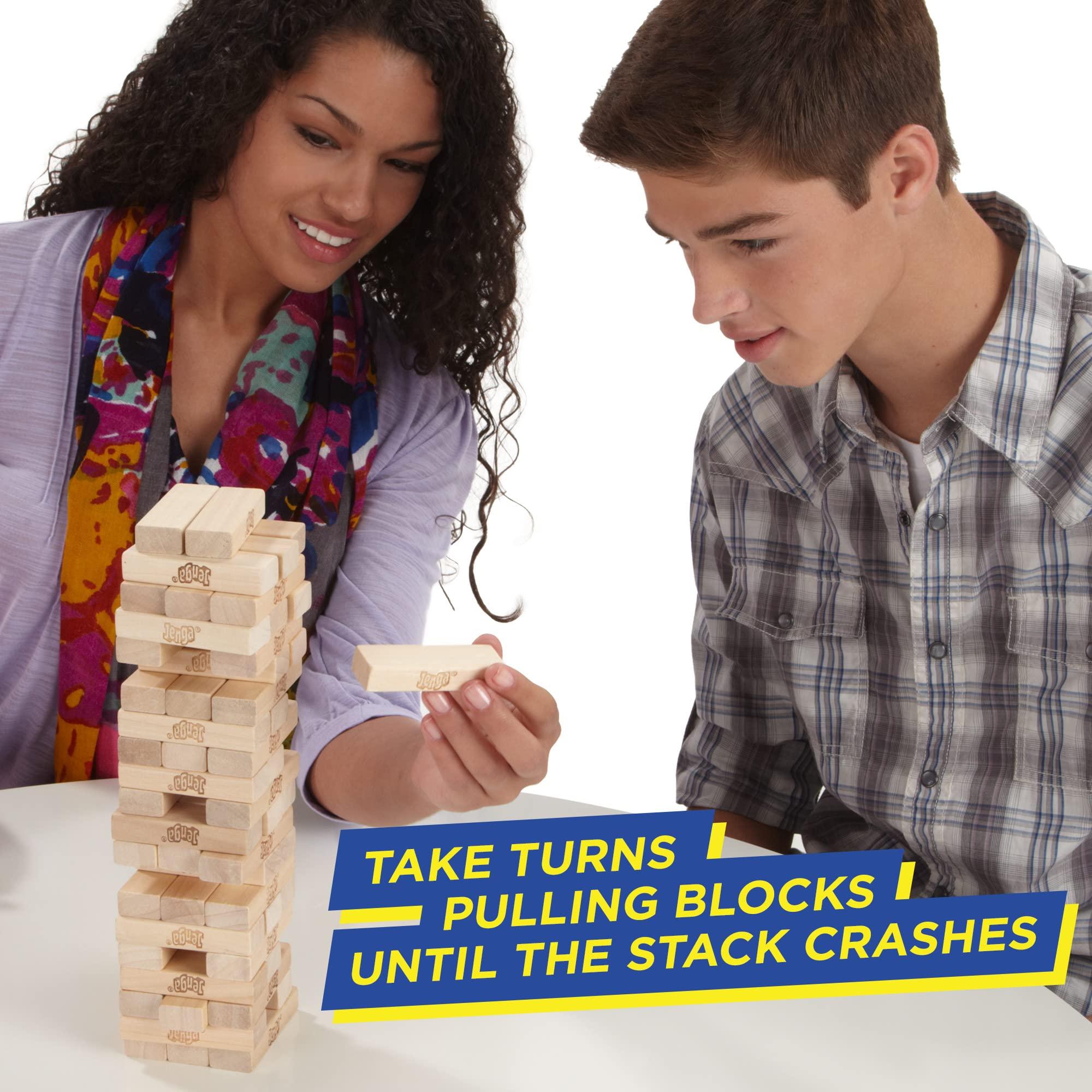 Jenga Game | The Original Wood Block Game with Genuine Hardwood Blocks | Stacking Tower Game | Ages 6+ | 1 or More Players | Party Games for Kids | Family Games - Image 5