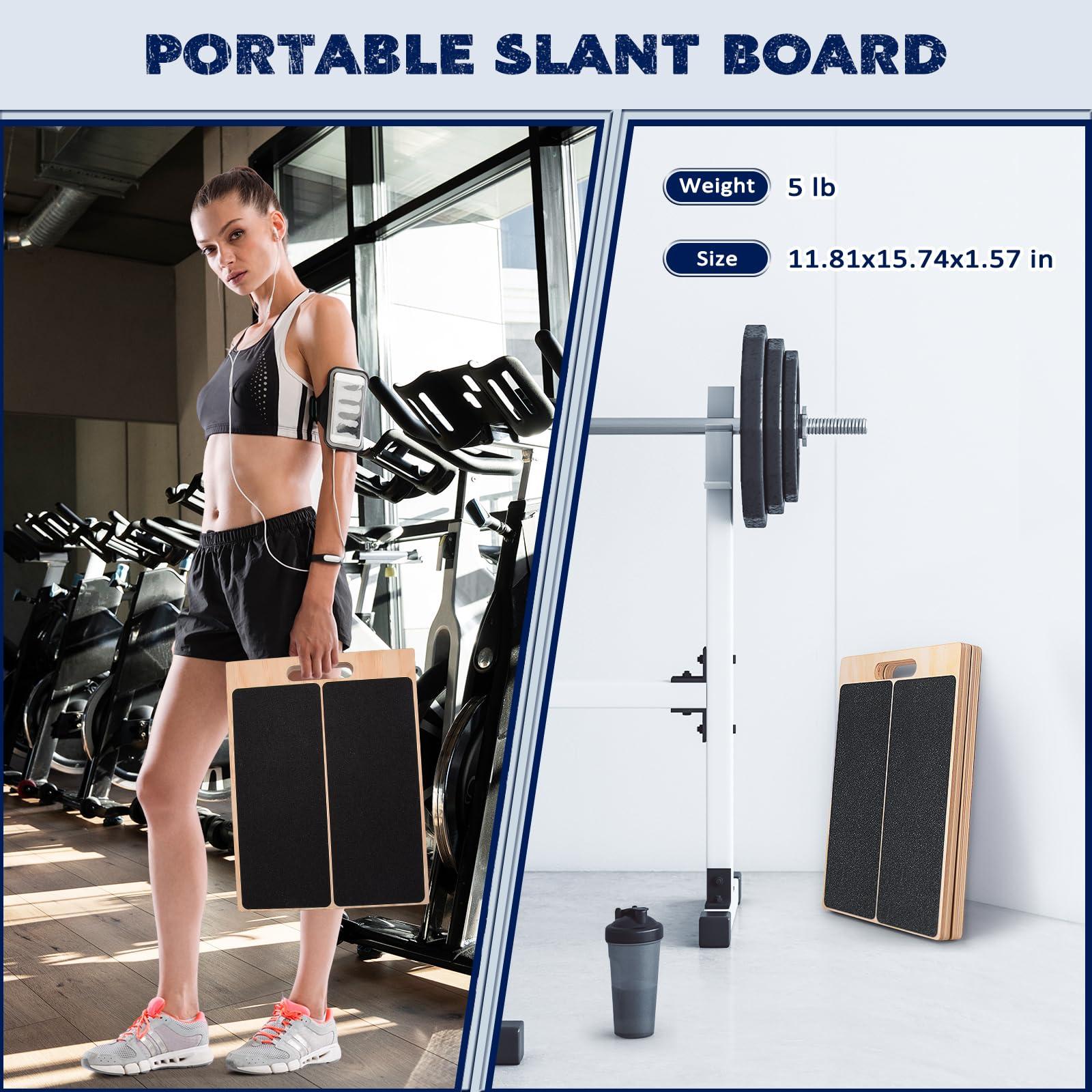 Portable Wooden Slant Board for Calf Stretching Squats Calf Stretcher Pilates Physical Therapy Equipment Adjustable Incline Board for Knees Ankle Heel Feet Leg - Image 2