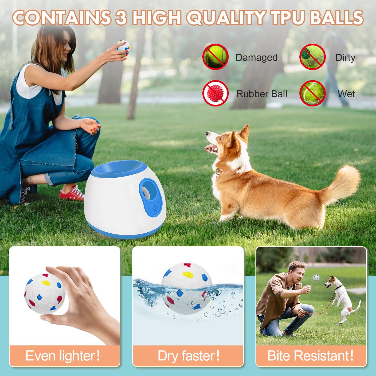 Abdtech Automatic Ball Launcher for Dogs - 2025 Upgraded Thrower Machine with 3 Launching Distance(10/20/30FT) 3 ETPU Tennis Balls, Interactive Dog Ball Thrower Mental Stimulation Training Dog Toys - Image 4