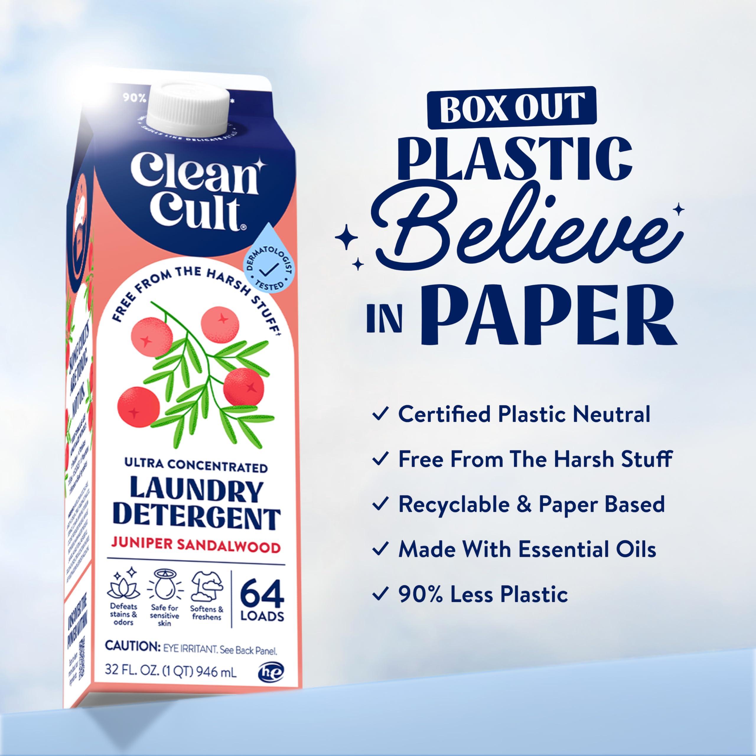 Ultra Concentrated Liquid Laundry Detergent Soap, 64 loads (32 oz), Long Lasting Scent, 90% Less Plastic, No Harsh Chemicals, Juniper Sandalwood, Defeats Stains & Odors, HE/Standard Compatible - Image 4