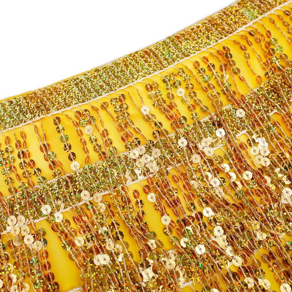 Women's Sequin Tassel Skirts Rave Fringe Hip Scarf for Festival - Image 6