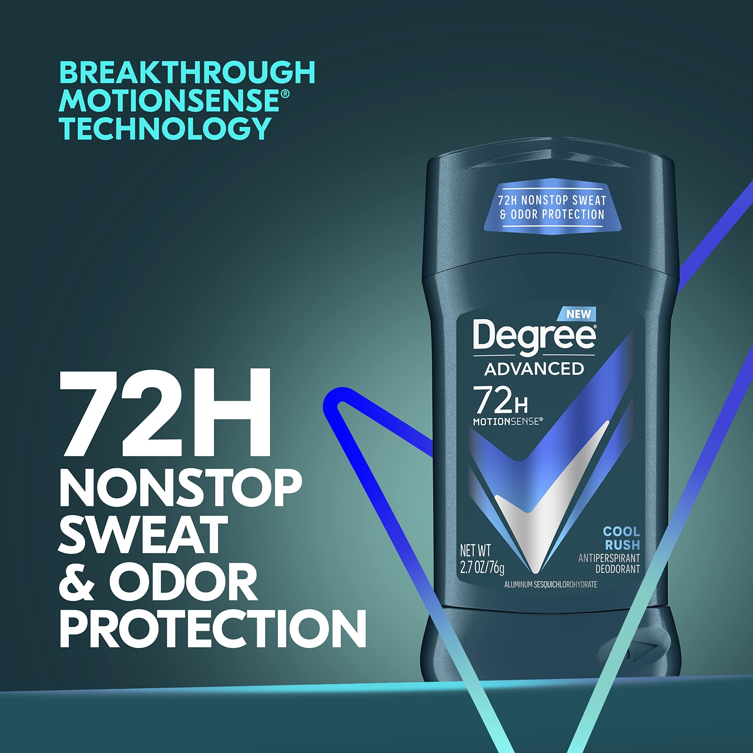 Degree Men Advanced Protection Antiperspirant Deodorant Cool Rush 4 count 72-Hour Sweat and Odor Protection Antiperspirant For Men With MotionSense Technology 2.7 oz - Image 8