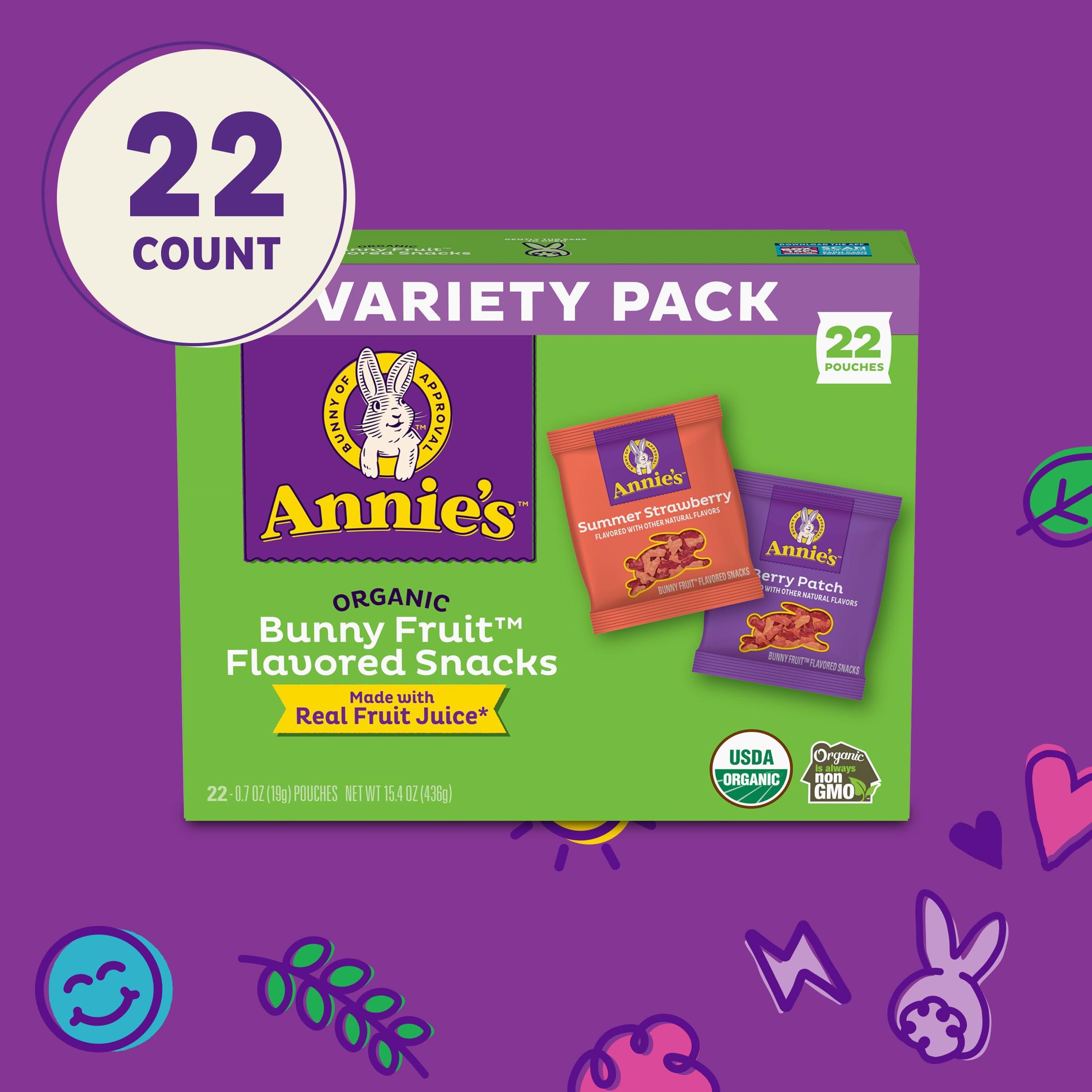Annie's Organic Bunny Fruit Snacks, Variety Pack, Gluten Free Snack, 22 ct, 15.4 oz - Image 7