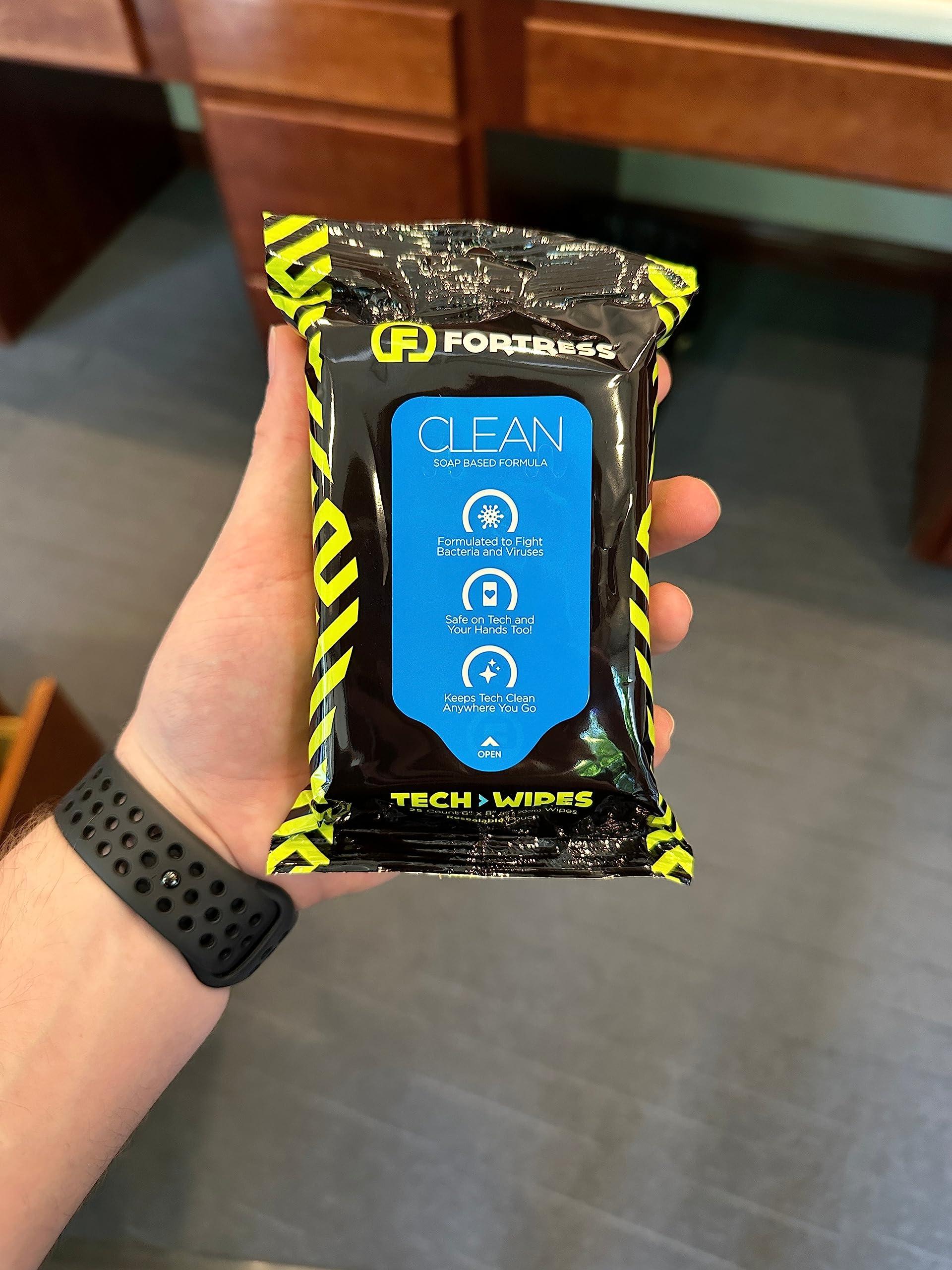 Fortress Electronic Wipes (25 ct, Pack of 3) To-Go Tech Wipes for Screens, Phones, Keyboards, TV Monitors, Computer Screens, and More [Travel Size] Skin-Safe - Image 7