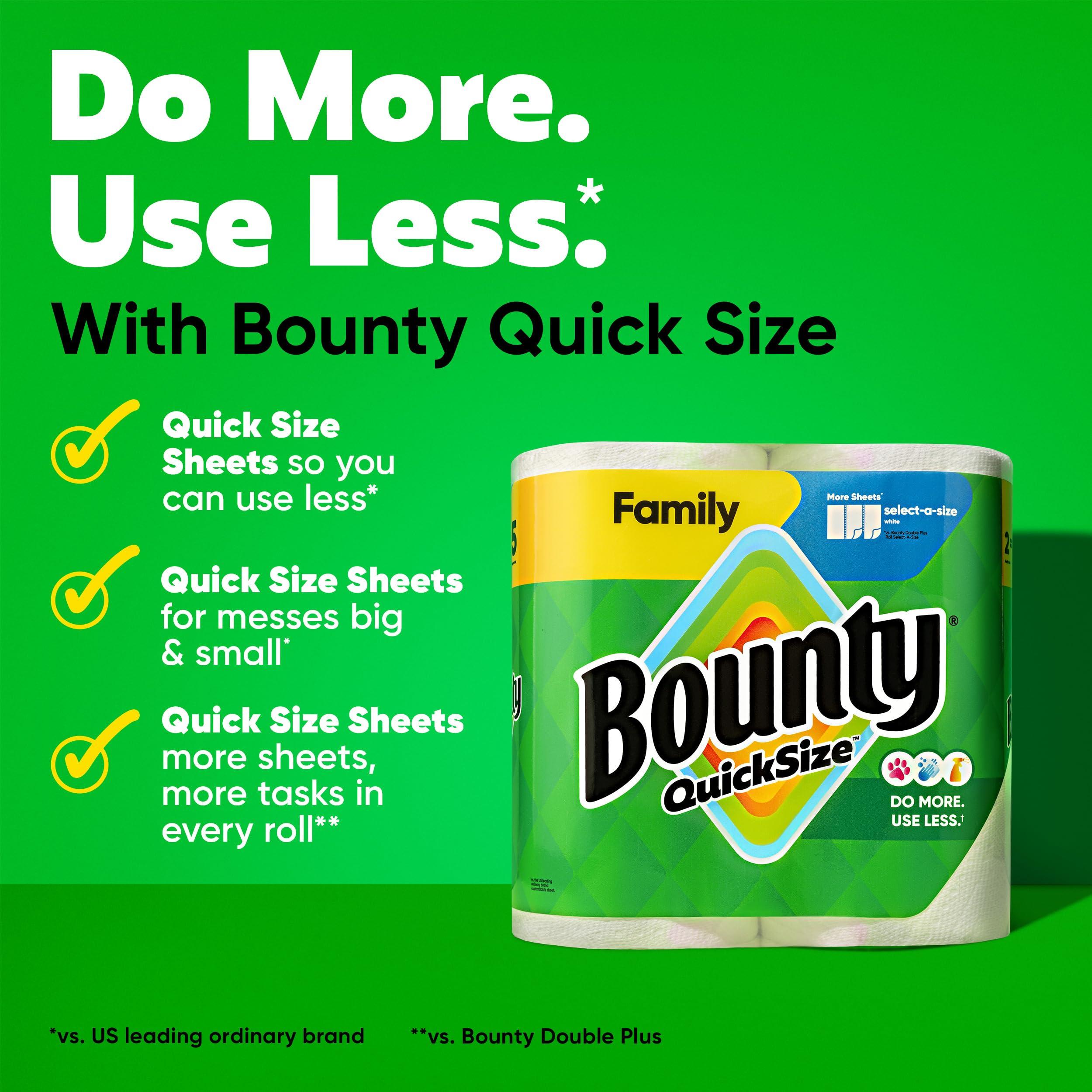 Bounty Paper Towels Quick Size, White, 16 Family Rolls = 40 Regular Rolls - Image 2