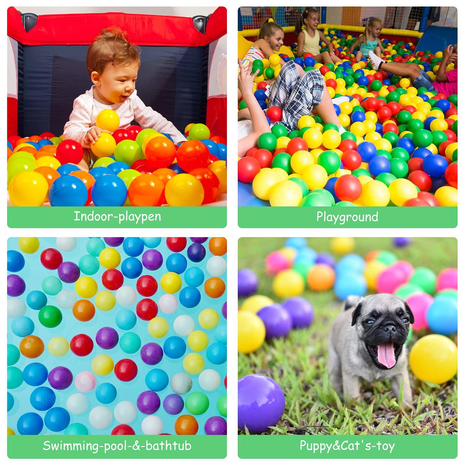 Hovenlay Ball Pit Balls Phthalate Free BPA Free Crush Proof Plastic - 7 Bright Colors in Reusable Play Toys for Kids with Storage Bag - Image 8