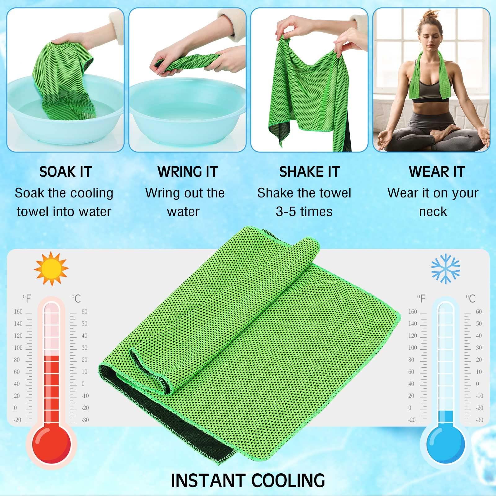 Redbaker 90 Pack Cooling Towels Bulk for Neck and Face 40" x 12" Ice Cool Towel Multicolored Microfiber Sweat Rag for Gym Workout Running Yoga Fitness Travel Outdoor Sports - Image 5