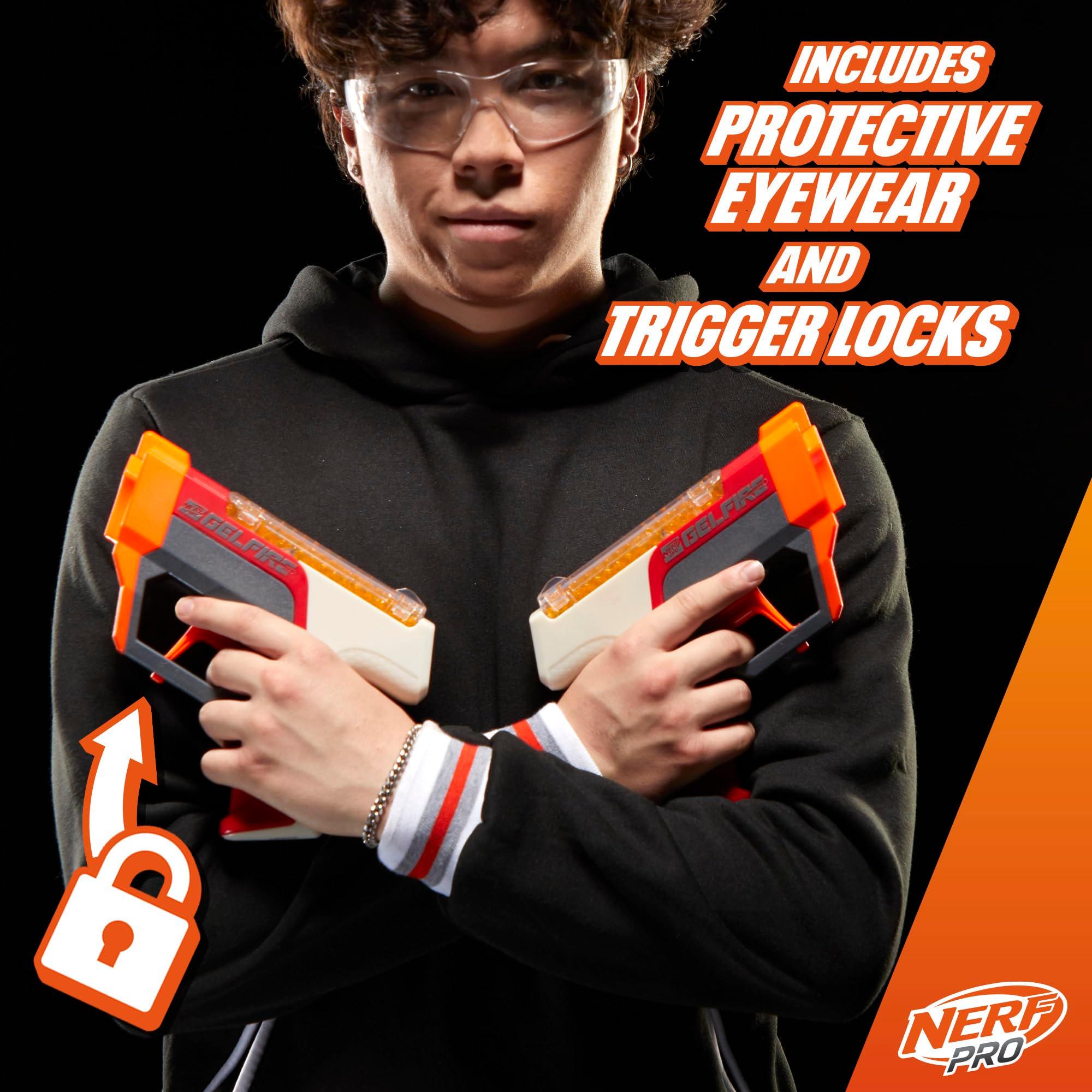NERF Pro Gelfire Dual Wield Pack, 2 Blasters, No-Prime Firing, 5000 Gelfire Rounds, 2X 100 Round Integrated Hoppers, 2 Eyewear, Ages 14 & Up - Image 6