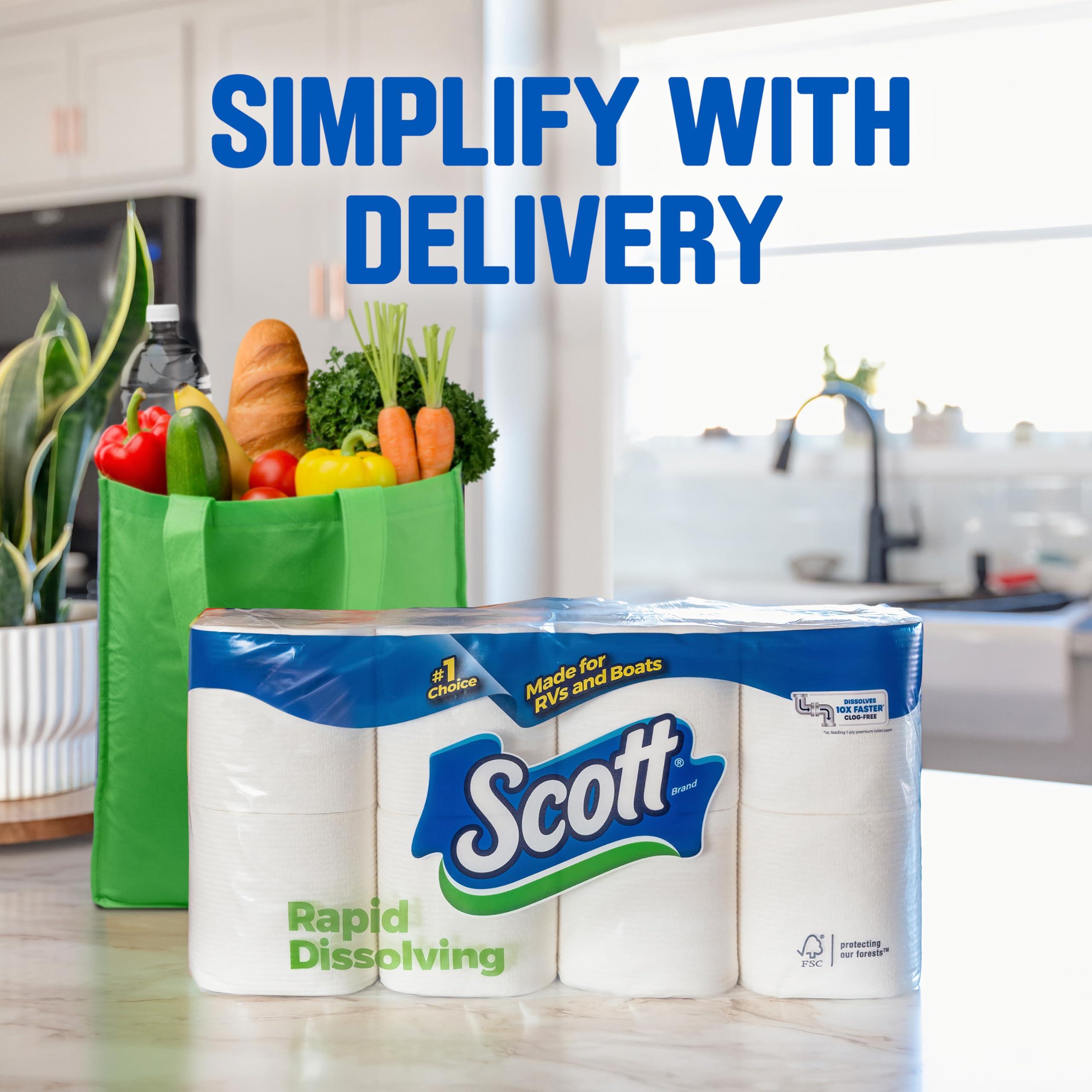 Scott Rapid-Dissolving Toilet Paper, 12 Double Rolls, Sustainable, Septic-Safe, Toilet Paper - Image 5