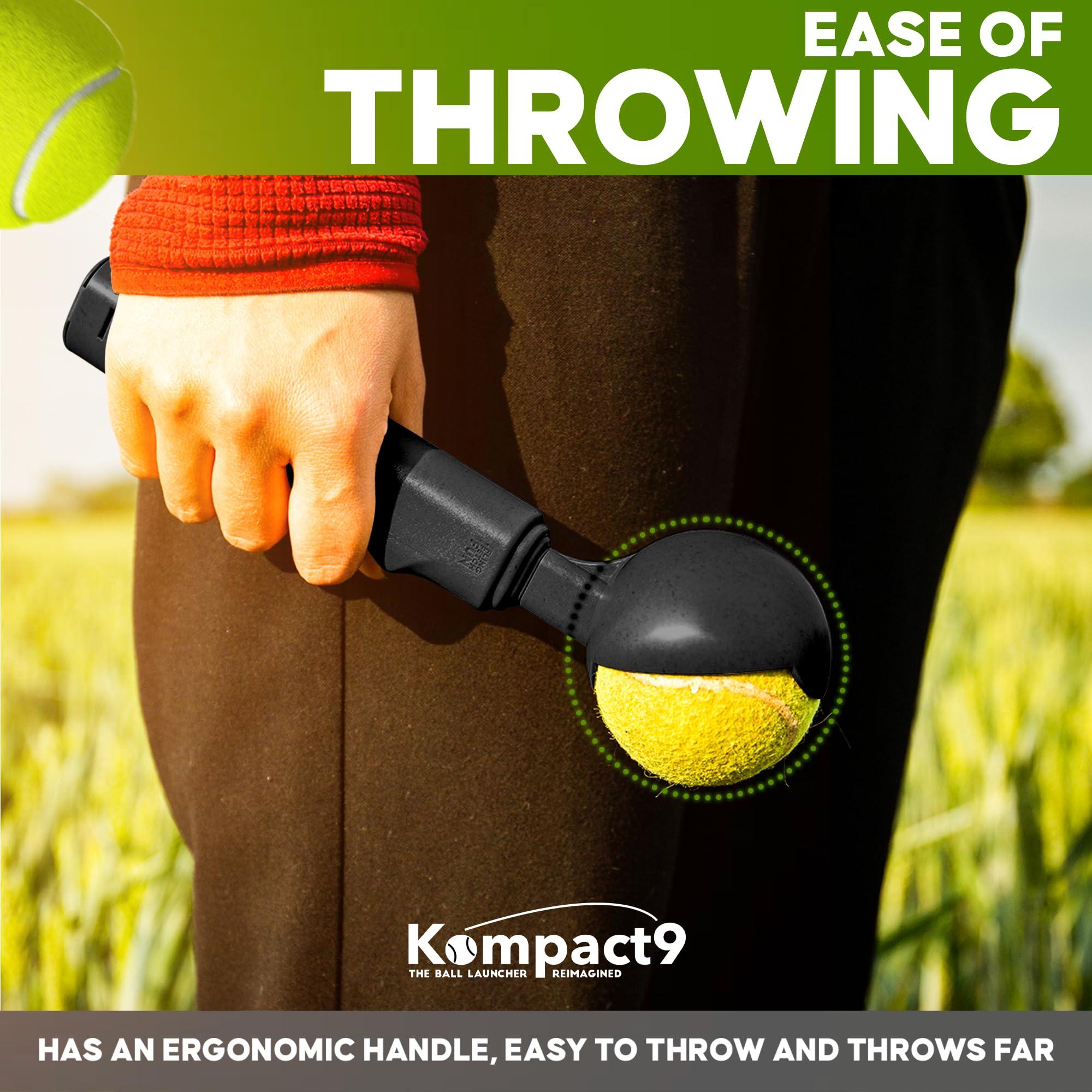 Kompact9 | Retractable Pocket-Sized Ball Launcher, Eco-Friendly & Portable Dog Fetch Toy, Made from Recycled Plastic, UK Designed, Fits Standard Tennis Balls Perfect Dog Exercise Equipment | Black - Image 6