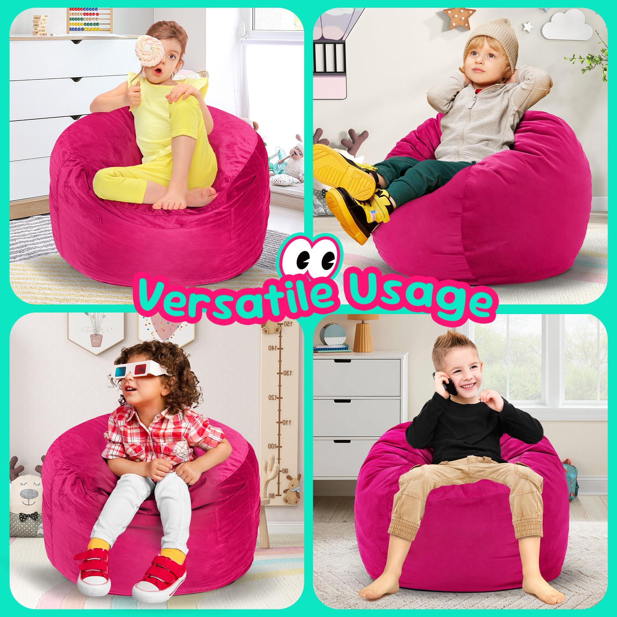 Hobestluk Bean Bag Chairs 2.5FT Bean Bag Chair with Memory Foam Filled & Machine Washable Cover,Beanbag Chair, Small Bean Bag Chairs for Playroom, Living Room, Bedroom  - Image 5