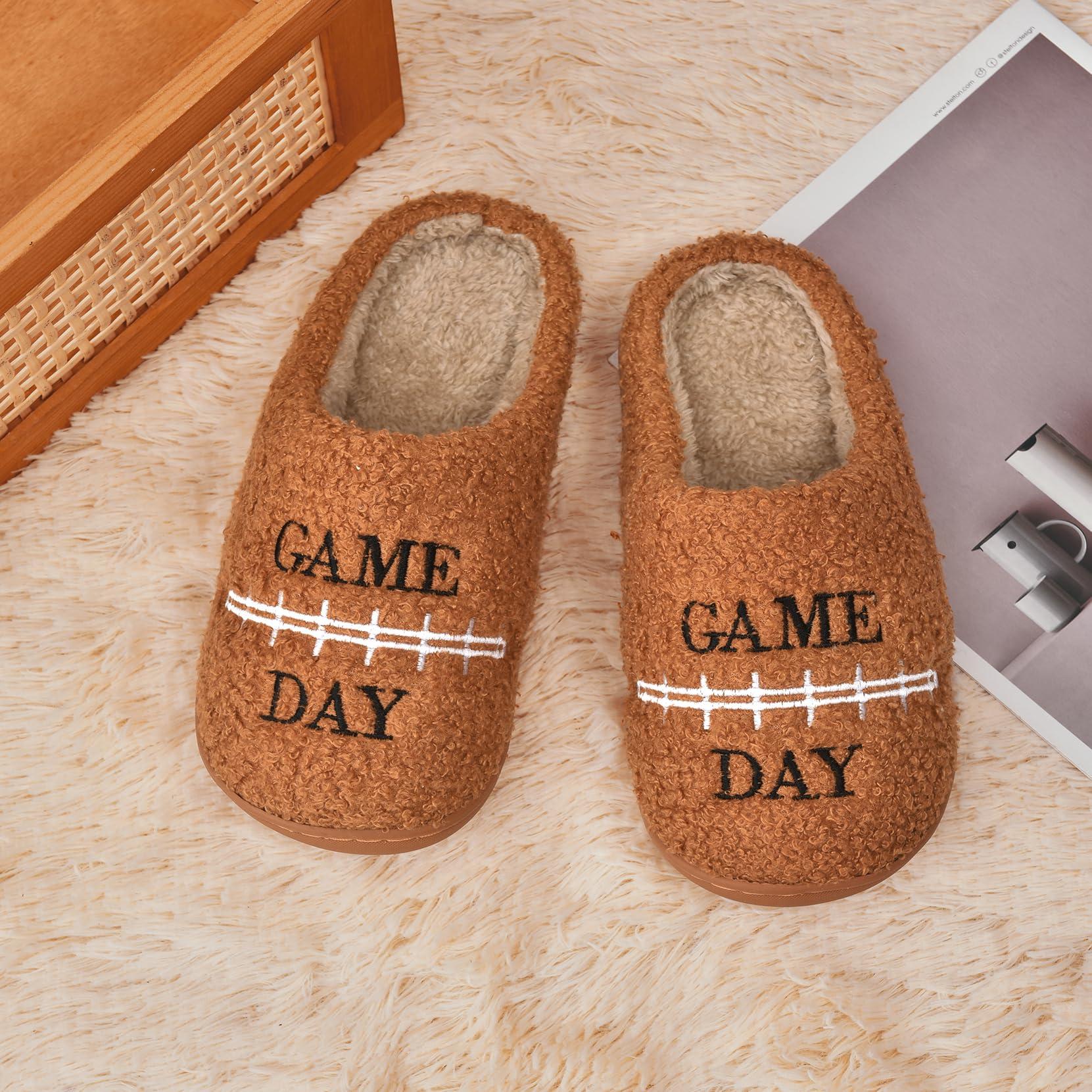 INMINPIN Kids Girls Boys Ball Sports Slippers Soft Curly House Shoes Memory Foam Non-Slip Indoor Outdoor Slippers for Sports Fan - Image 4