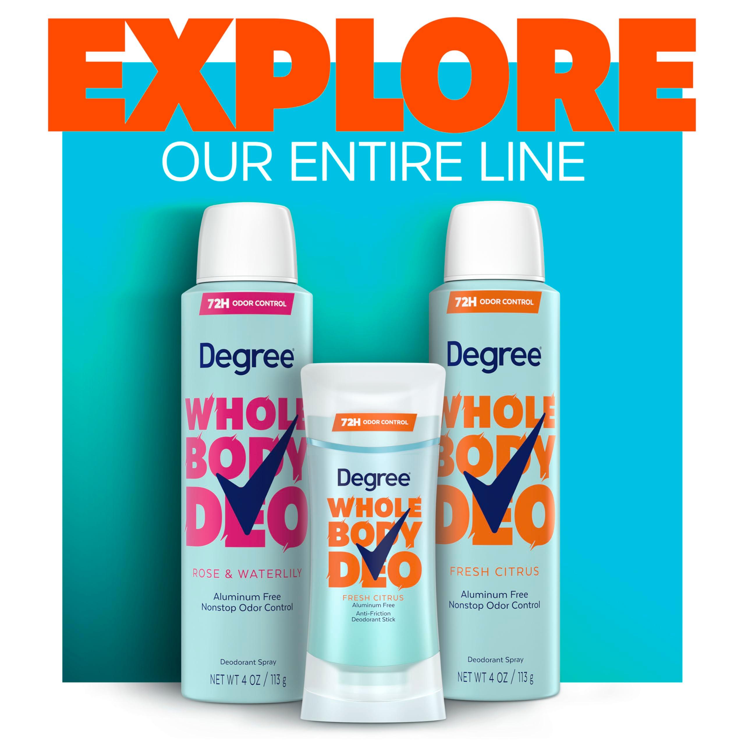 Degree Women Whole Body Deodorant Stick, Fresh Citrus Scent, Glides on Clear + Absorbs Sweat, Aluminum Free 72H Odor Protection 2.6 oz - Image 9