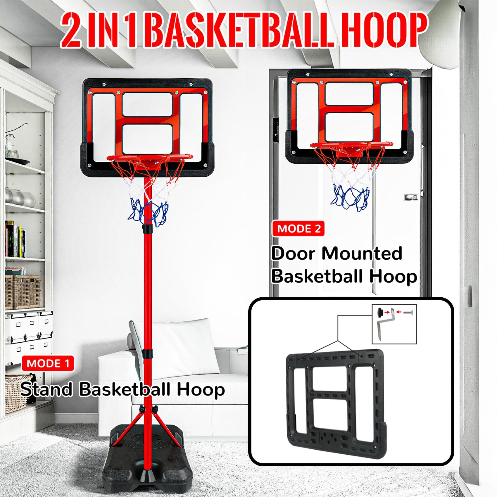 Kids Basketball Hoop with Stand, Adjustable Basketball Set, Toddler Basketball Toys for Boys Age 3 4 5 6 7 8, Indoor Outdoor Backyard Sport Game Gifts - Image 5