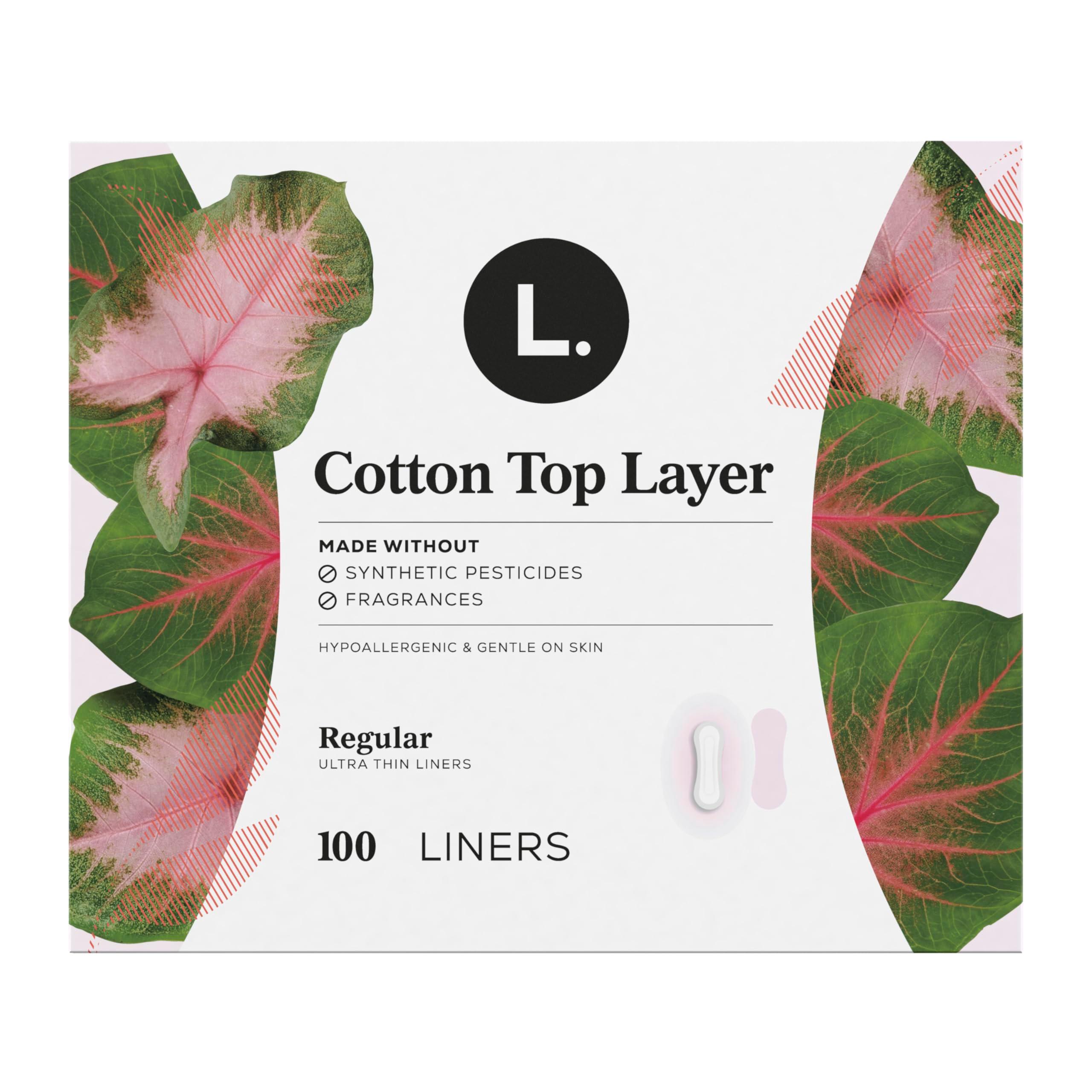 L. Ultra Thin Liners for Women, Regular Coverage, Cotton Top Layer, Unscented Pantiliners, 100 Count - Image 11