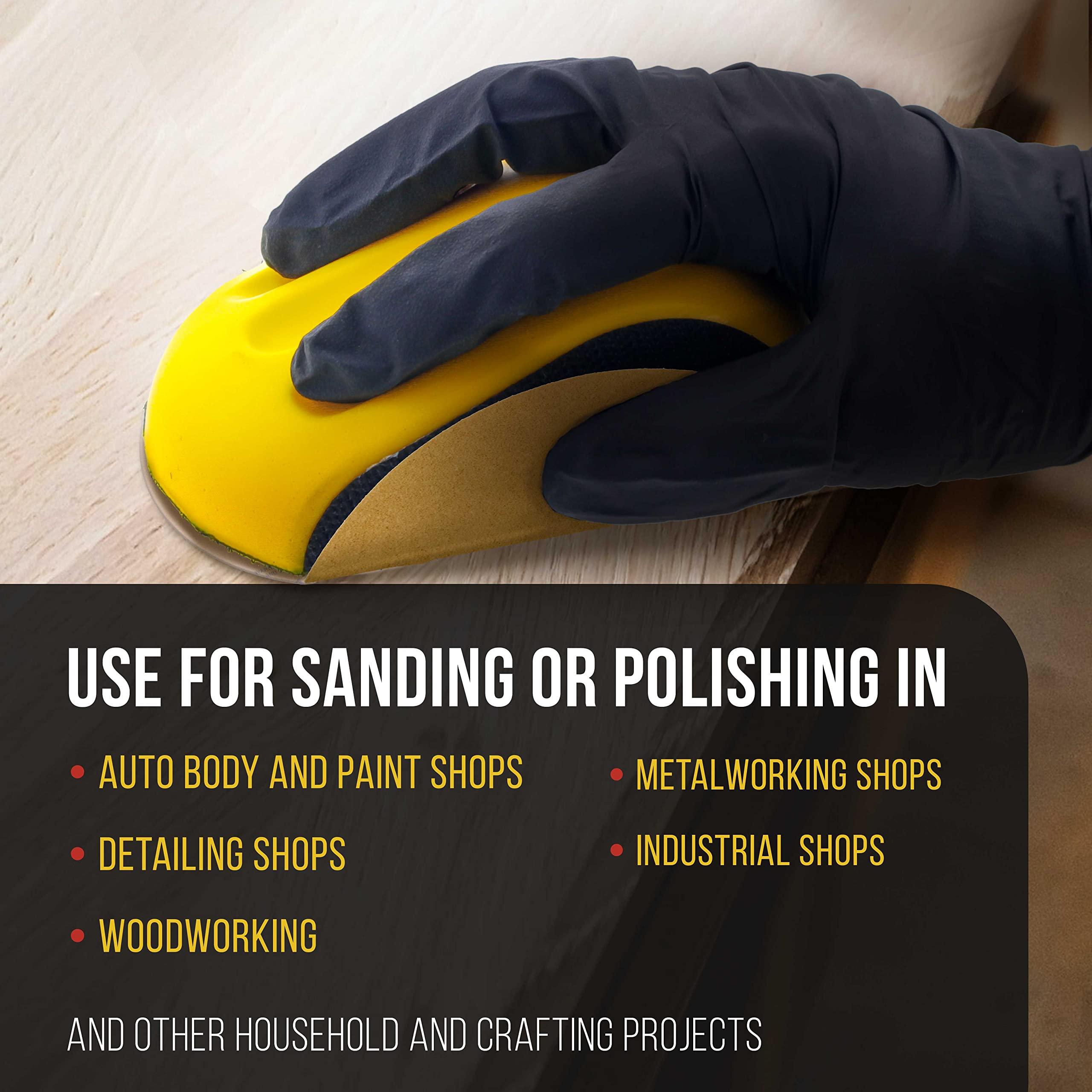 Dura-Gold Pro Series 6" Mouse-Shaped Hand Sanding Block Pad for Hook & Loop and PSA 6" DA Sanding Discs, 2 Pack - 2-Way Adapter Pad to Use PSA Sandpaper - Automotive Car Sand Woodworking Furniture - Image 6