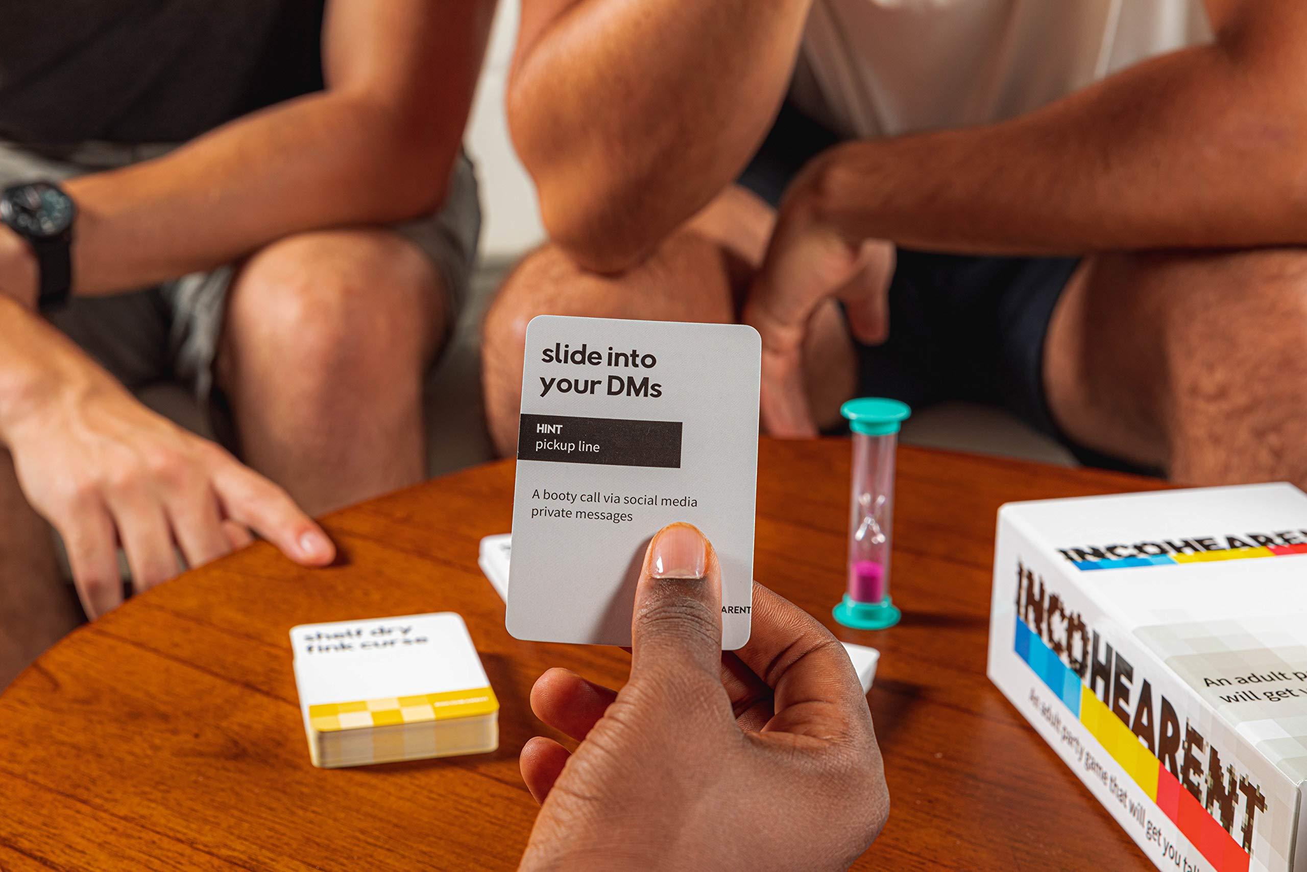 Incohearent, The Guess the Gibberish Party Game by Relatable, A Funny Card Game for Adults, Great for Bachelorette Party Games or Game Night Games, Includes 400 Cards, Instructions, and 1 Sand Timer - Image 14