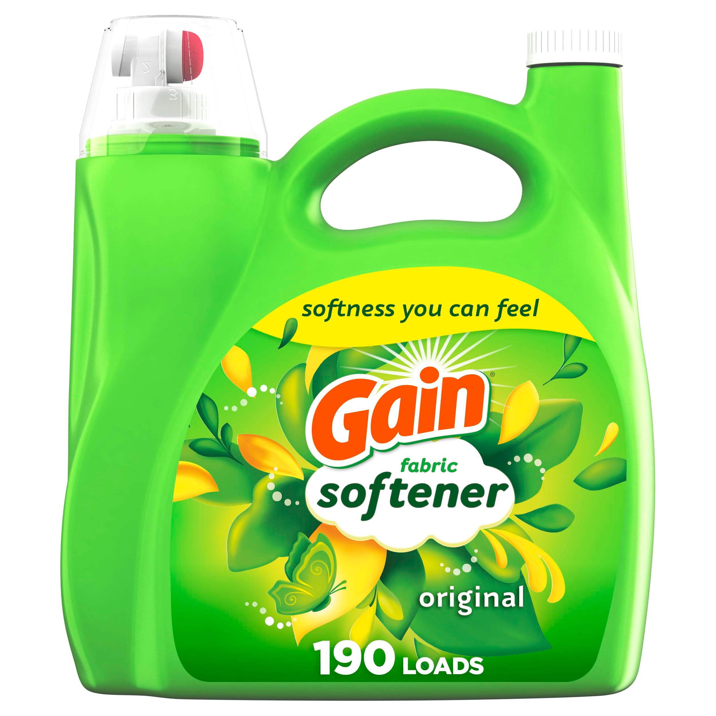 Gain Fabric Softener, Original Scent, 140 fl oz, 190 Loads, HE Compatible, Packaging may vary