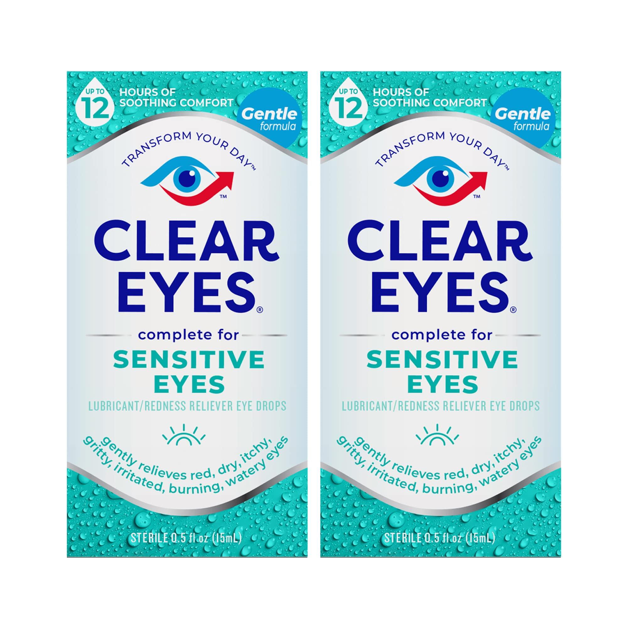 GoodSense Cetirizine Hydrochloride 10mg 365Ct + Clear Eyes Sensitive Eye Drops 0.5Oz 2Pk