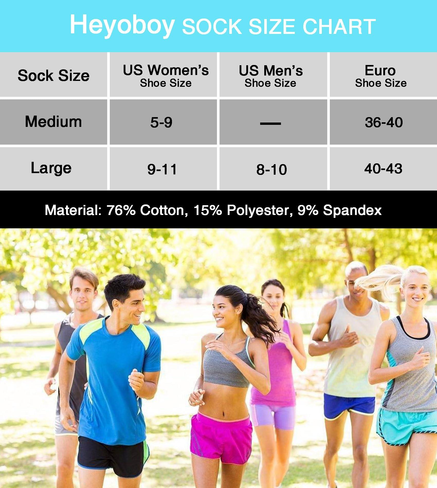Heyoboy Womens Ankle Anti-blister Thick Cushioned Wicking Odor Resist Athletic Running Socks 5 Pairs - Image 7