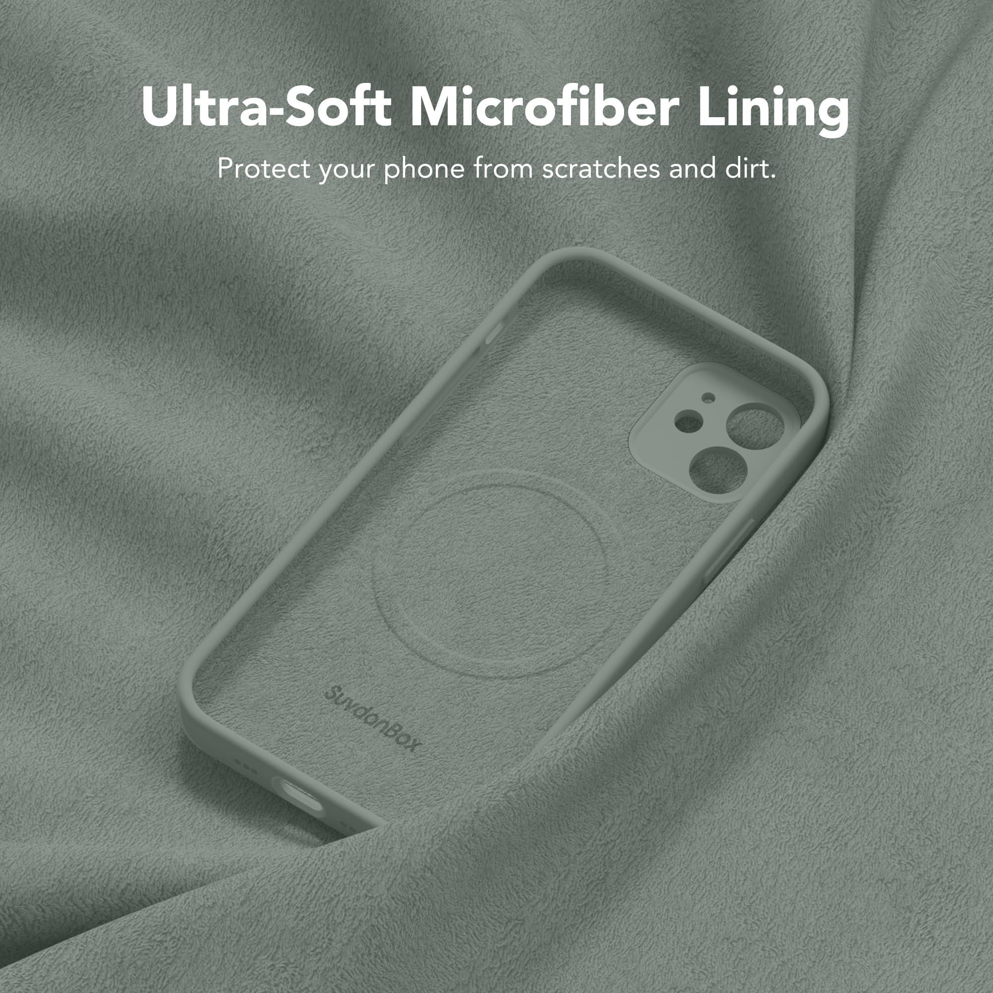 SuydanBox Magnetic for iPhone 12 Case, Compatible with MagSafe, [Full Camera Protection][Screen Protectors] Silicone Shockproof Protective Phone Case for iPhone 12 6.1", CalkeGreen - Image 7